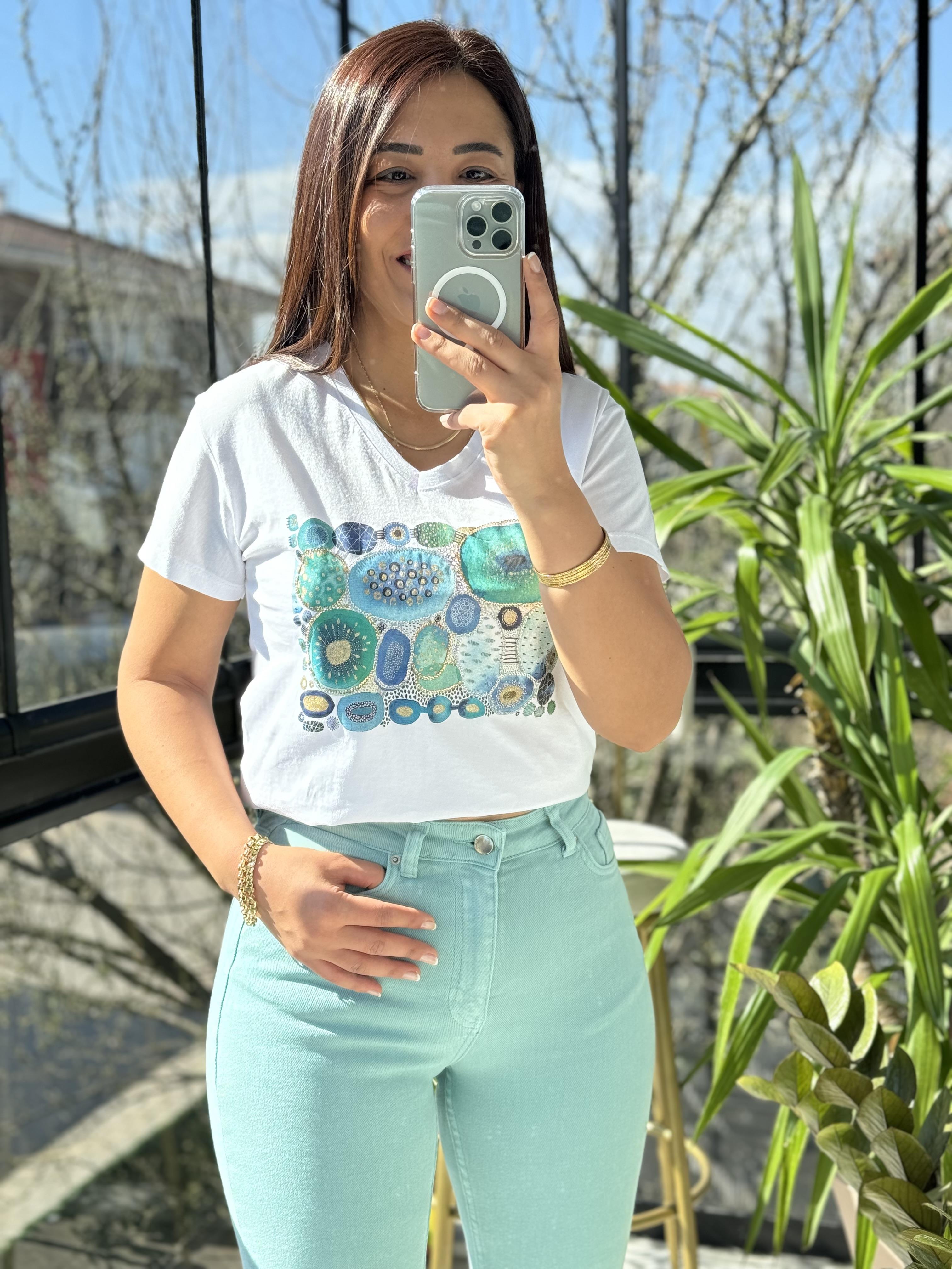 Pamuklu Tişört Nazar Boncuklu