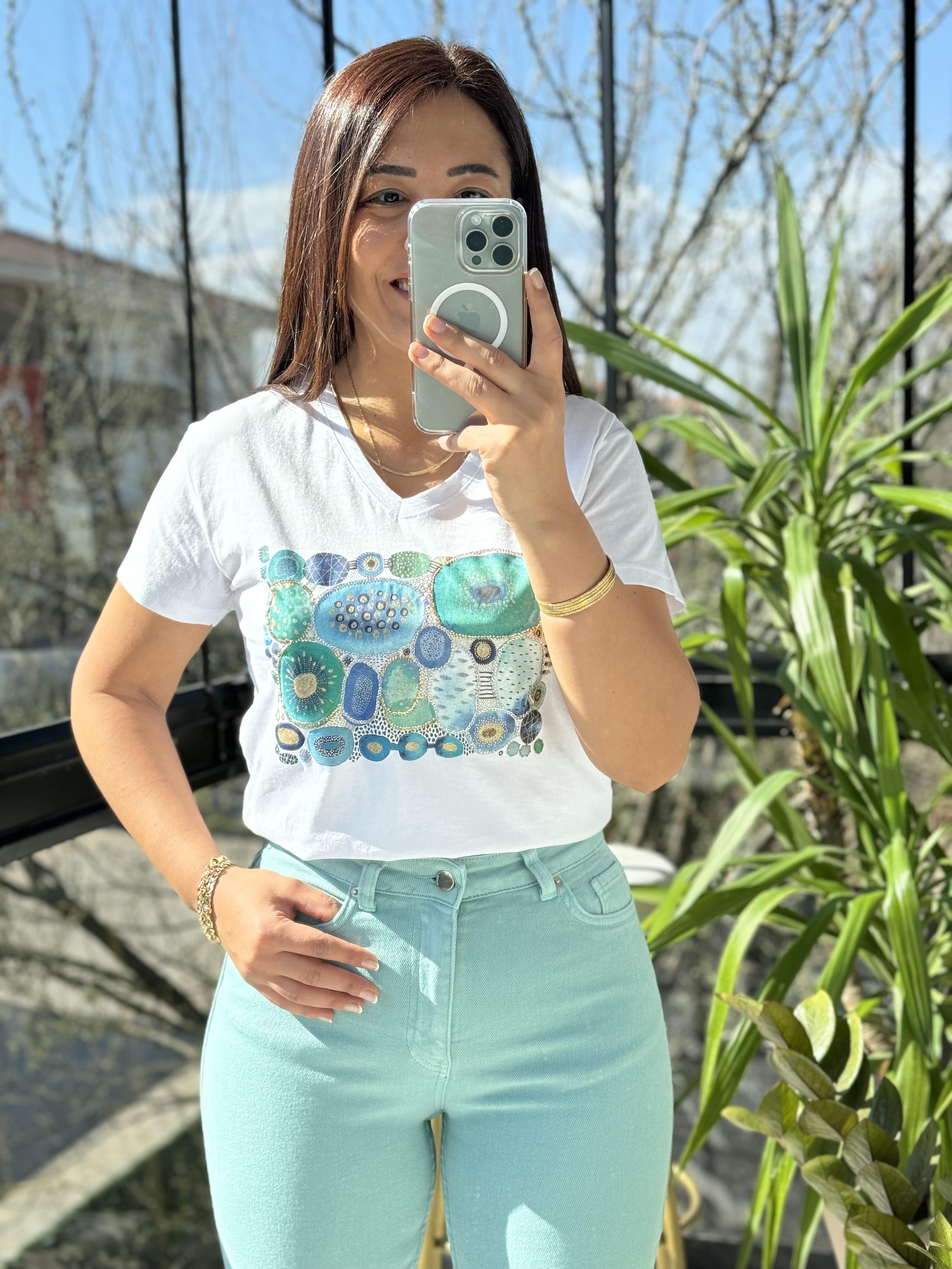 Pamuklu Tişört Nazar Boncuklu