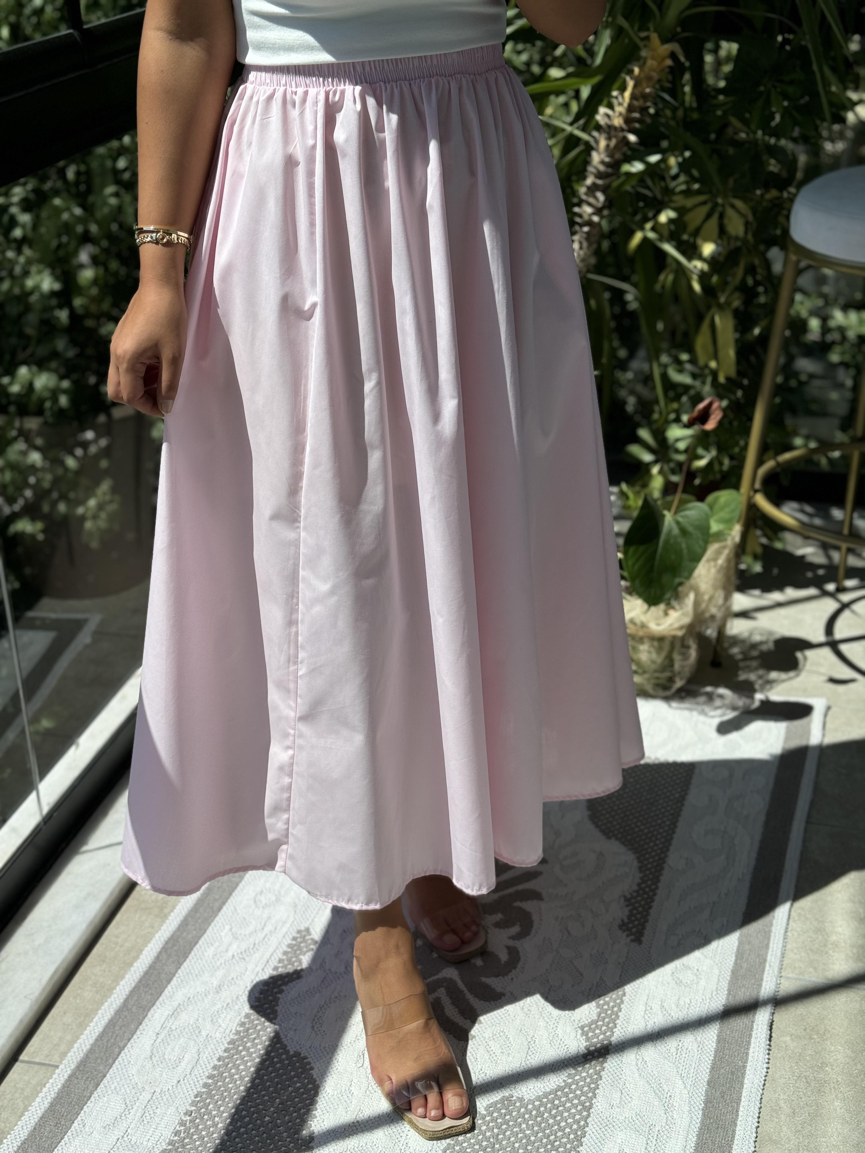Poplin Etek Pembe