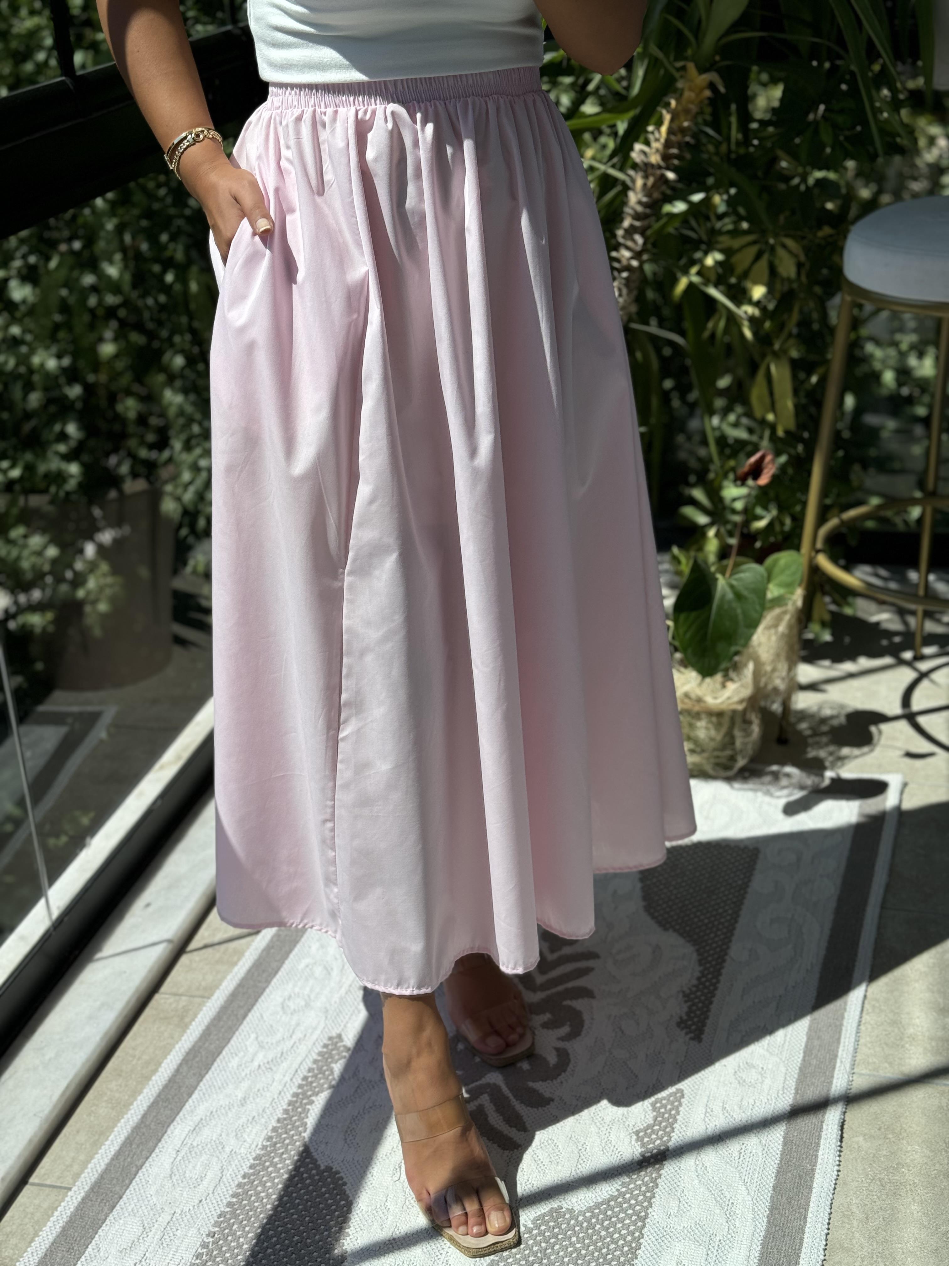 Poplin Etek Pembe