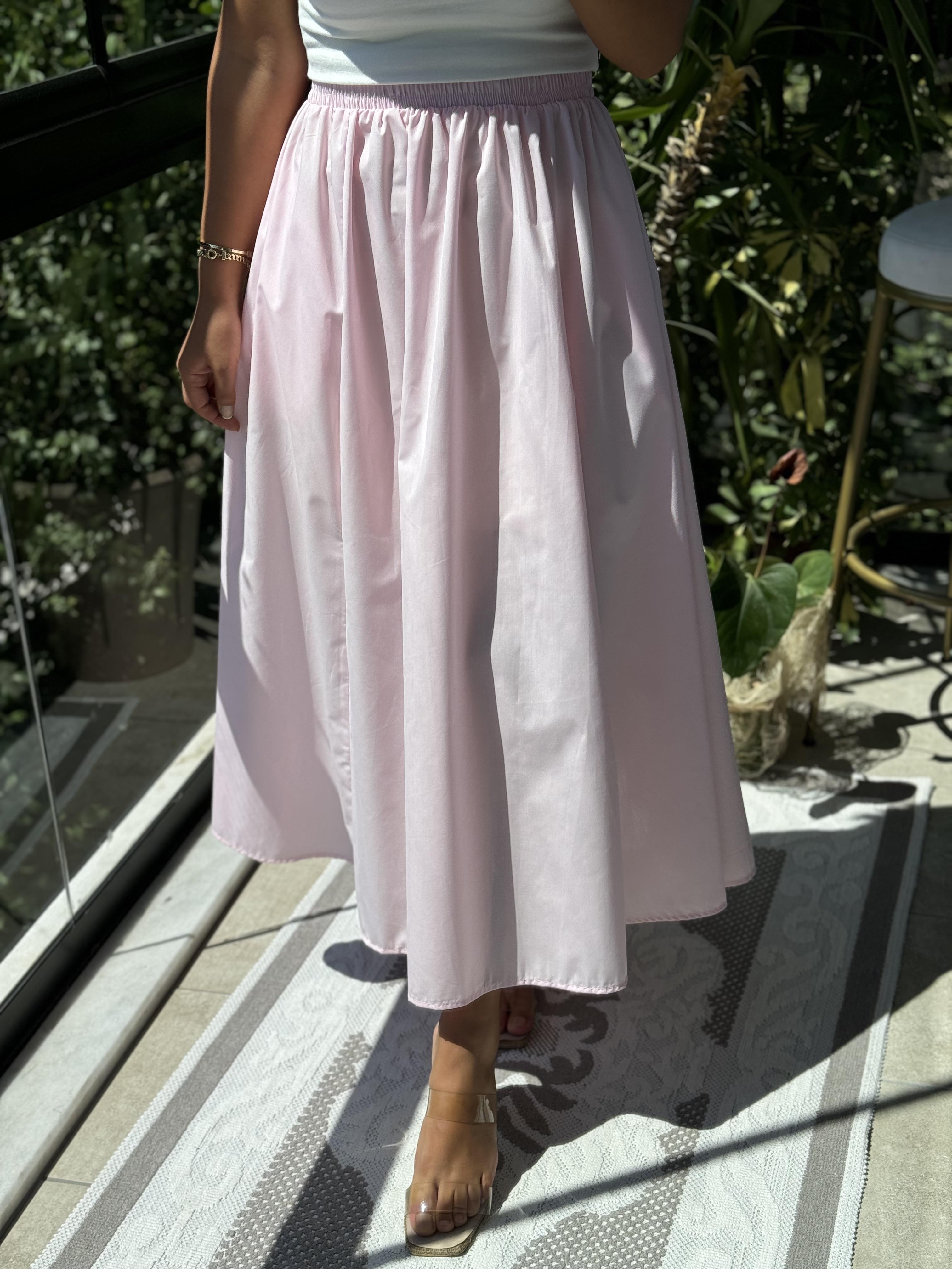 Poplin Etek Pembe