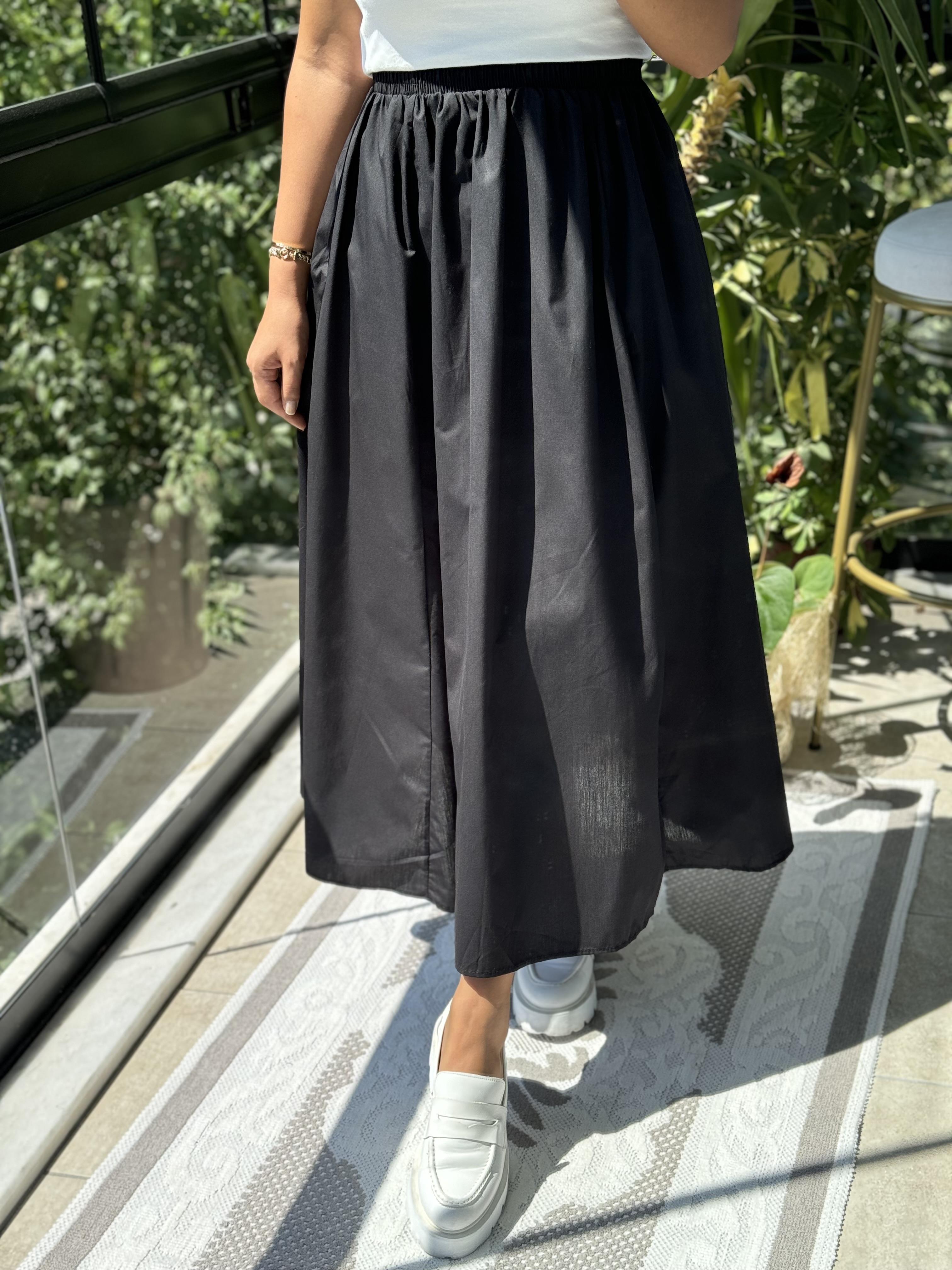 Poplin Etek Siyah