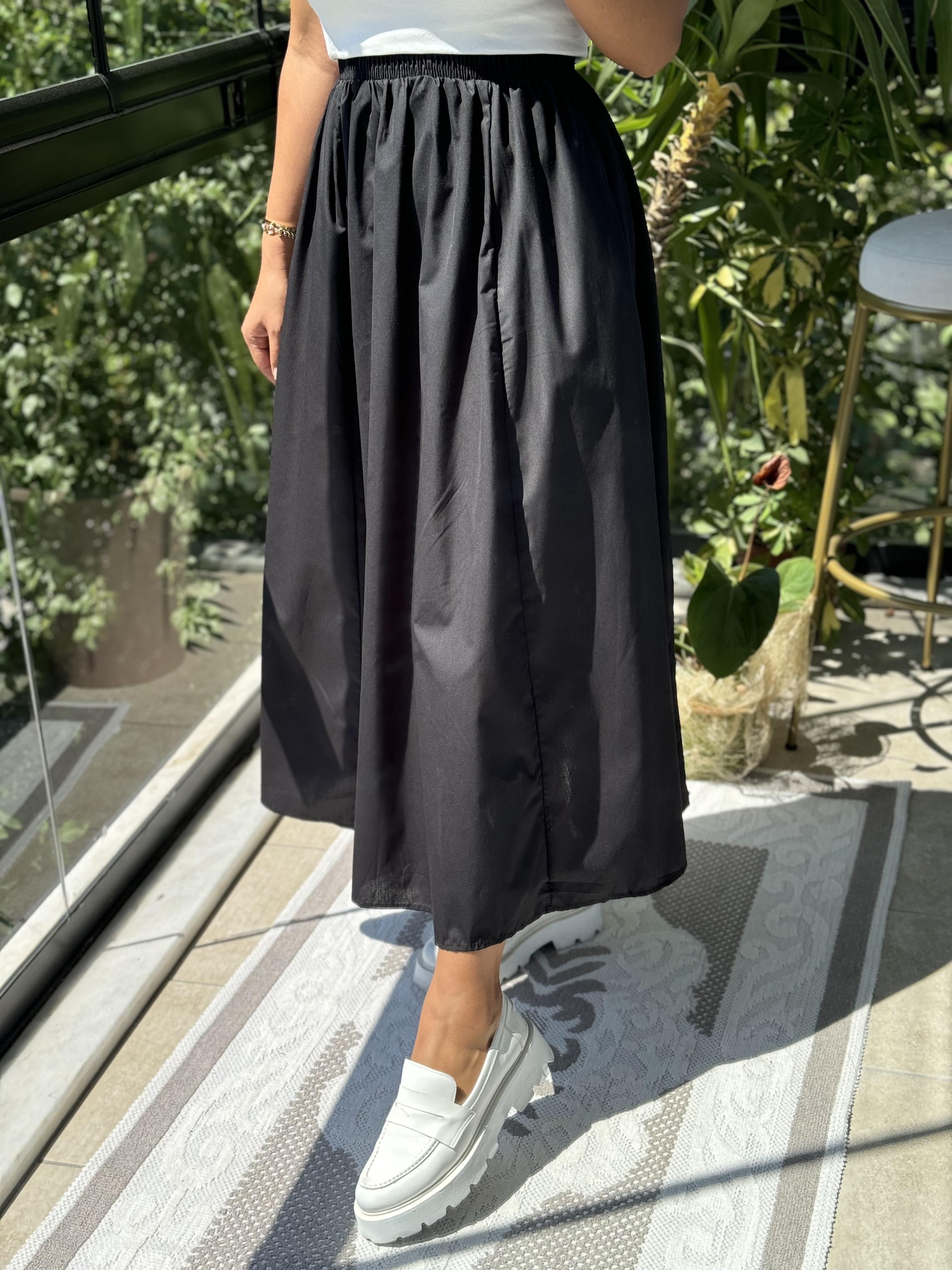 Poplin Etek Siyah