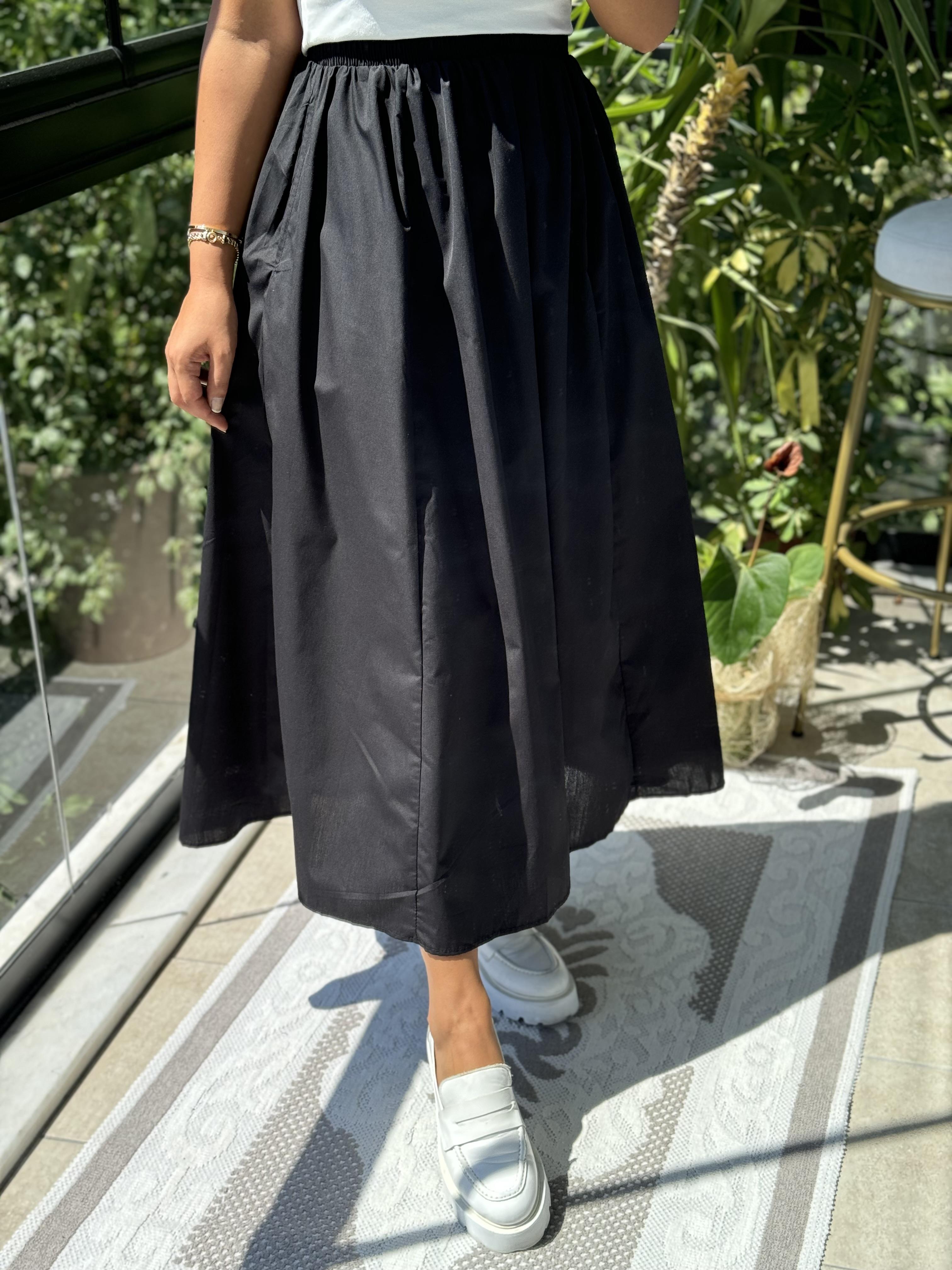 Poplin Etek Siyah
