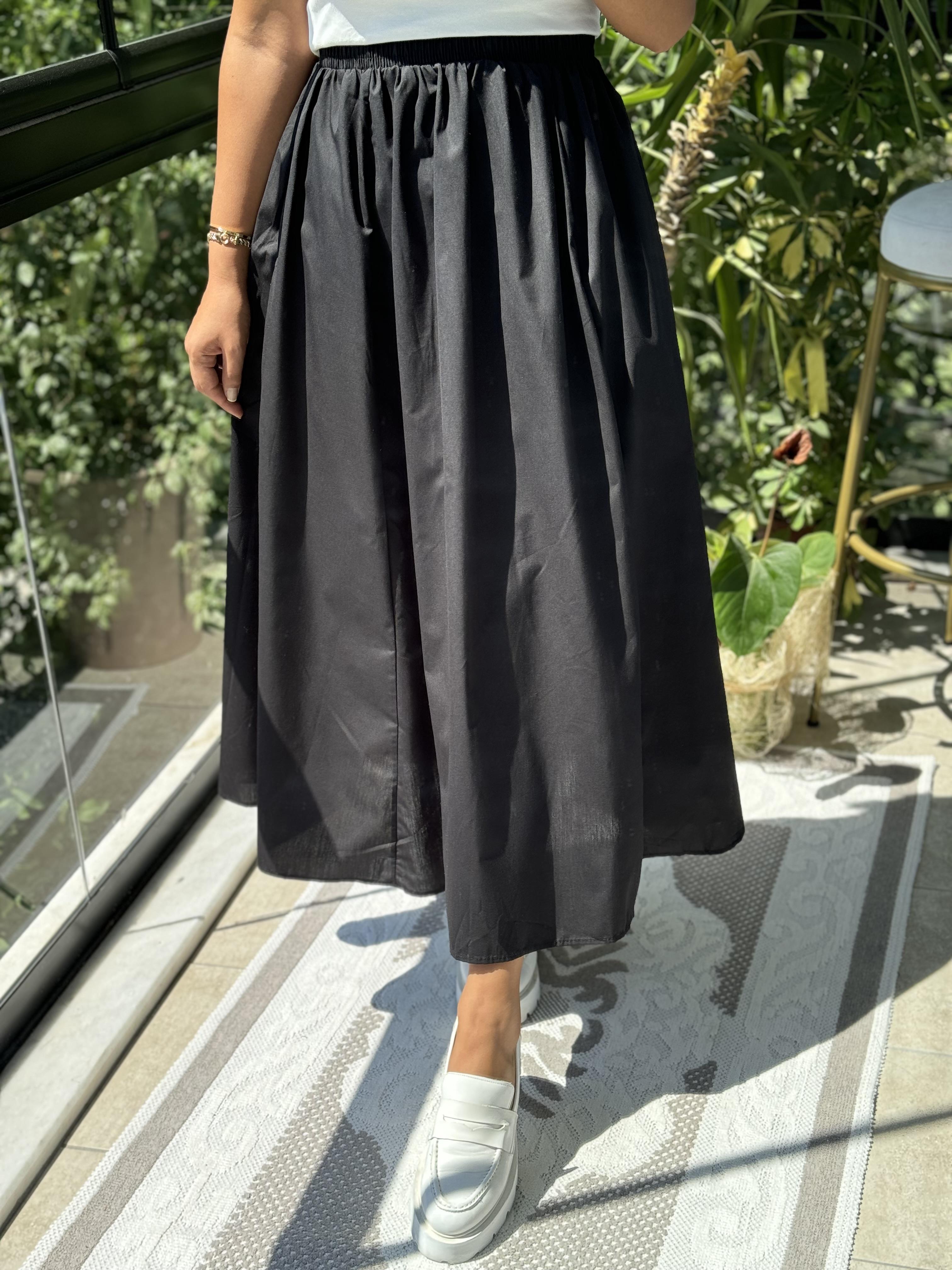 Poplin Etek Siyah