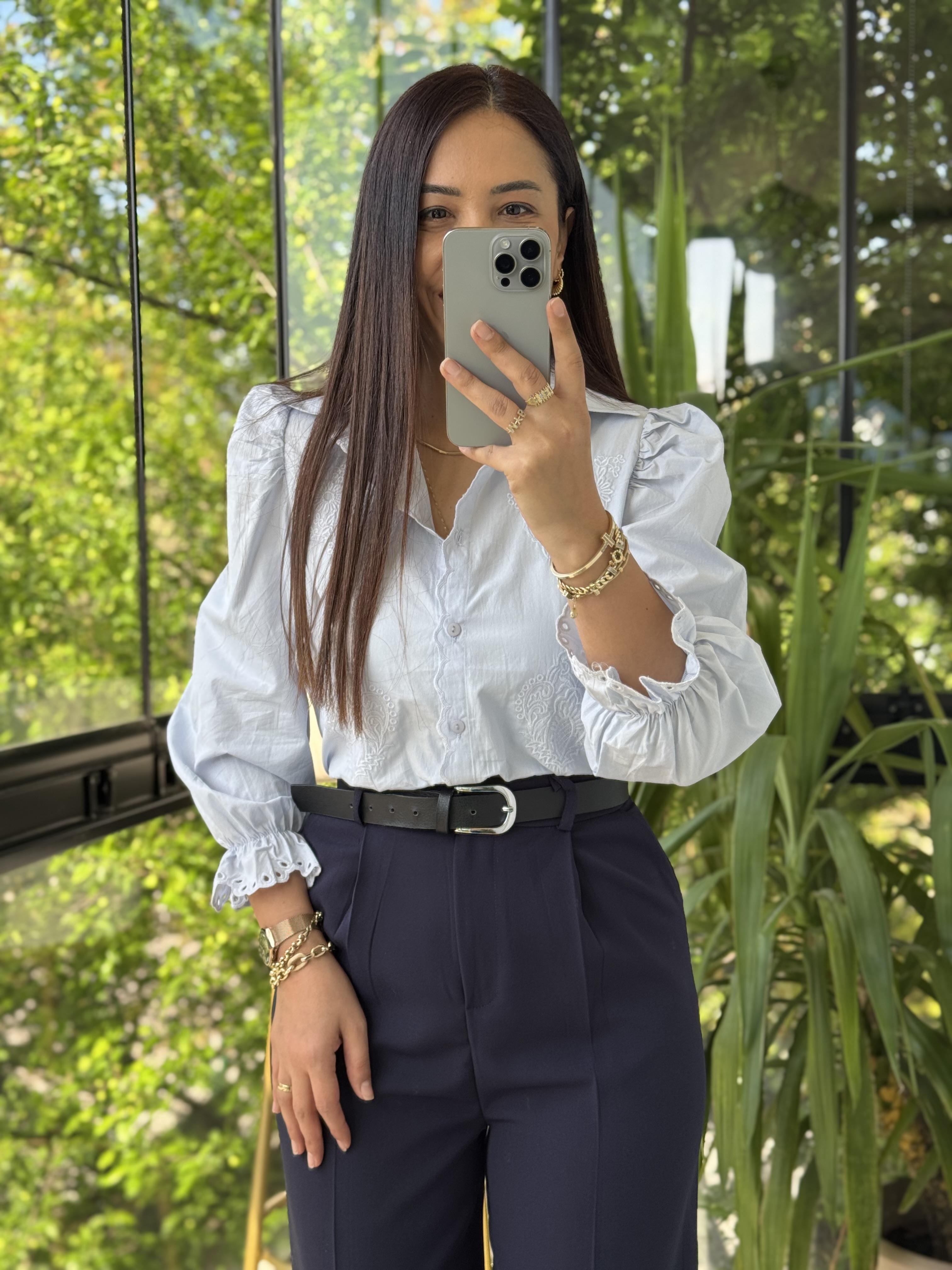 Prenses Gömlek Bebe Mavi