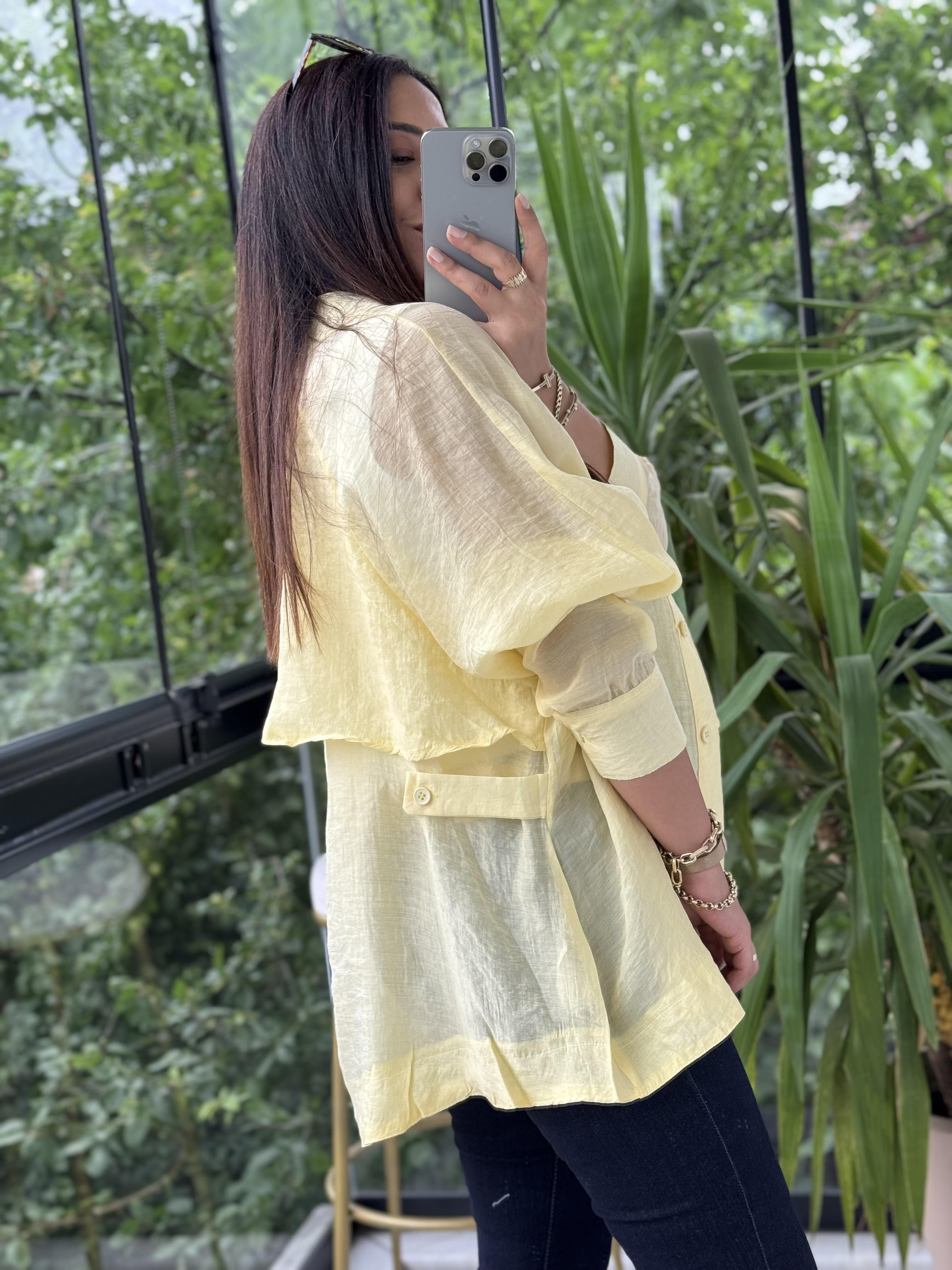 Reğlan Kol Salaş Gömlek Sarı