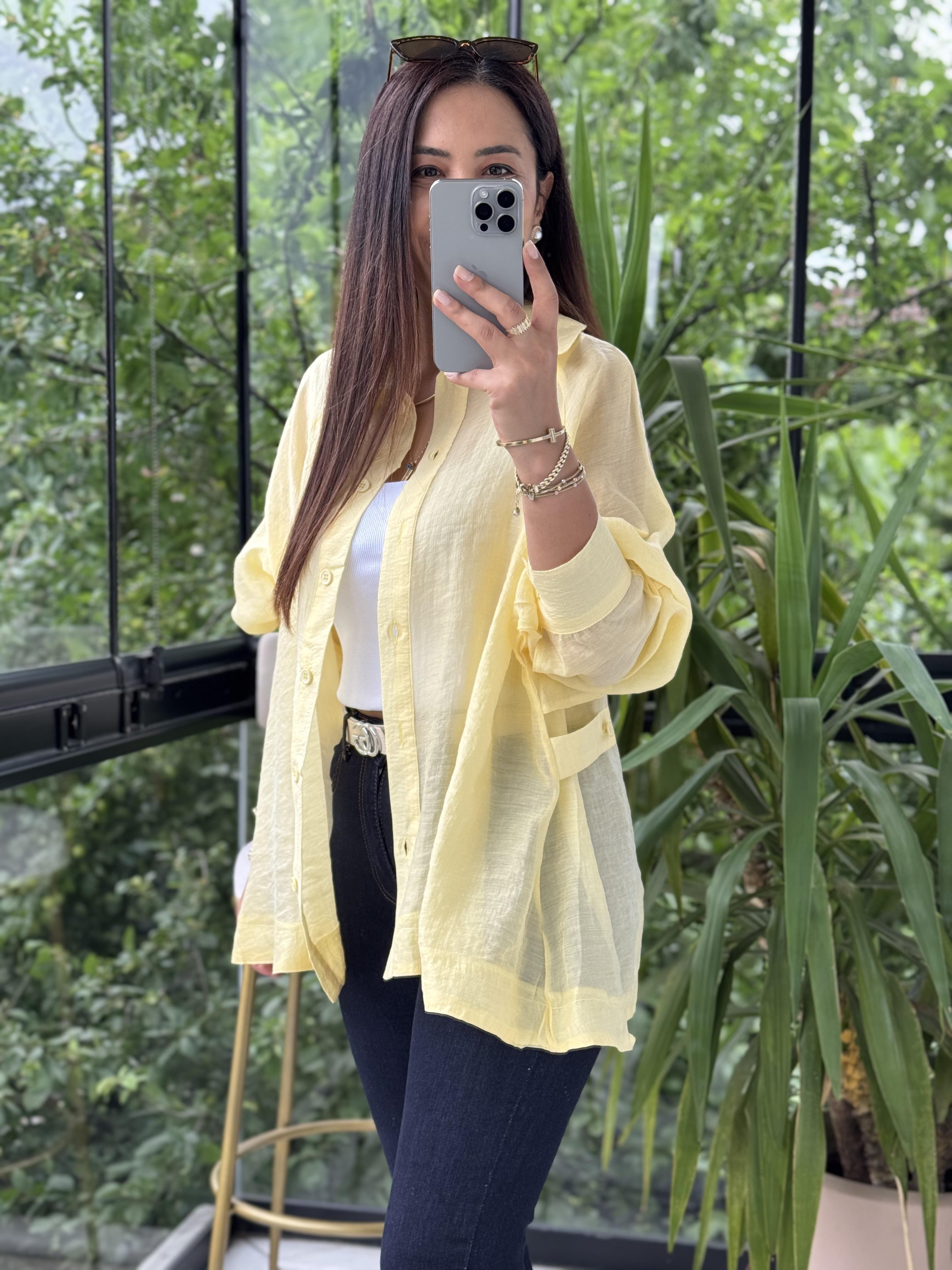 Reğlan Kol Salaş Gömlek Sarı