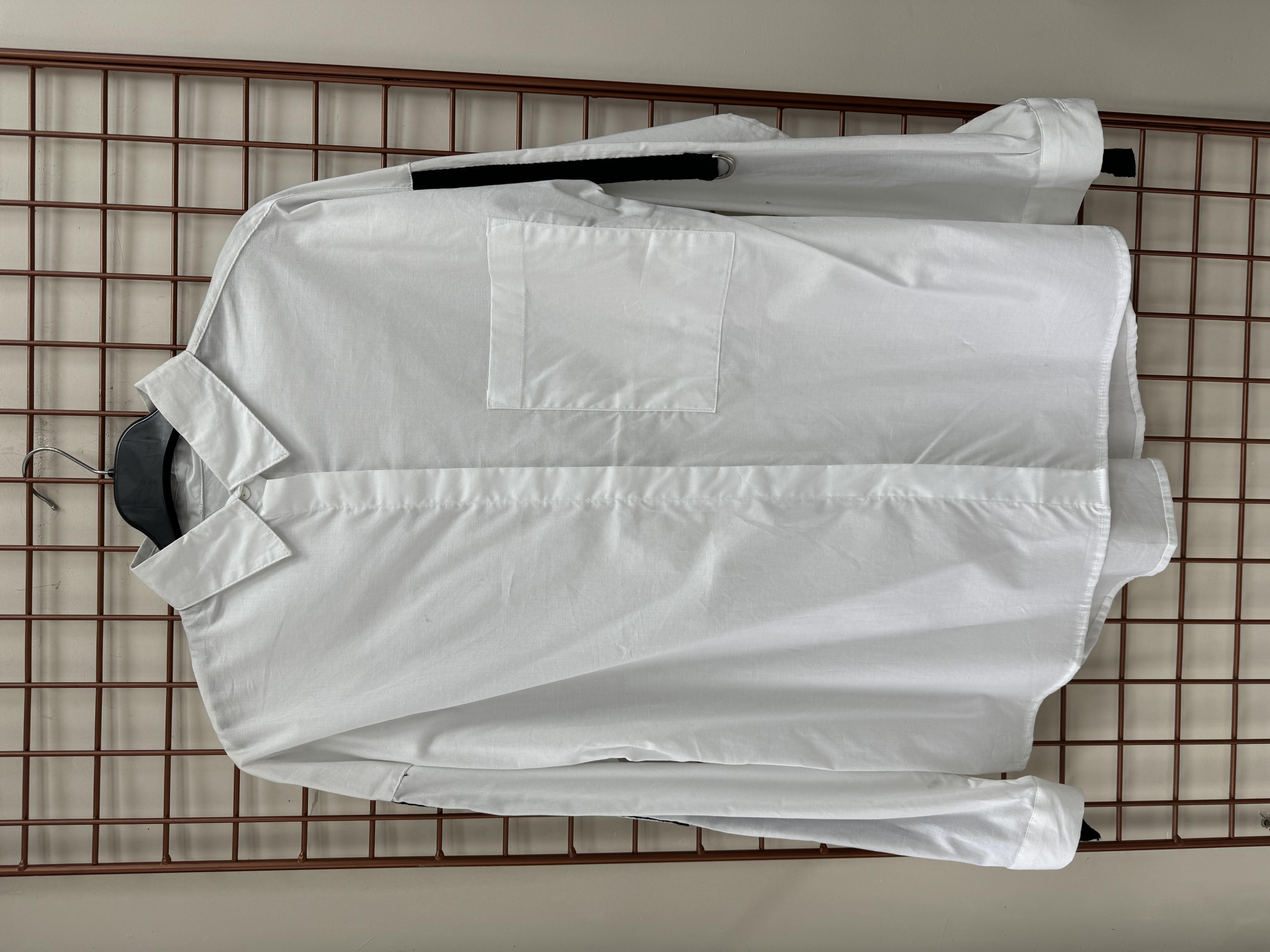 Şeritli Poplin Gömlek Beyaz