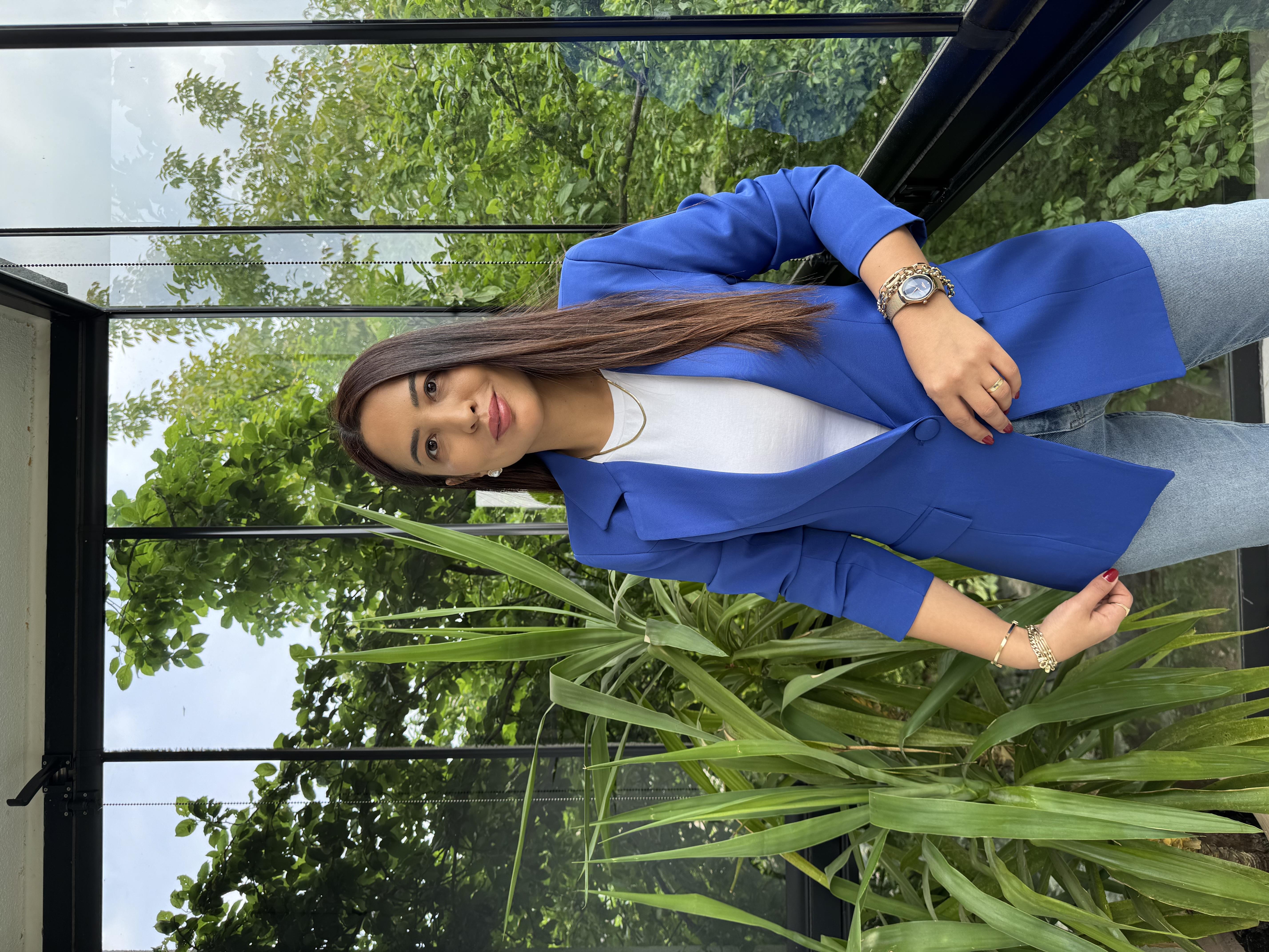 Tek Düğme Blazer Ceket Sax Mavi