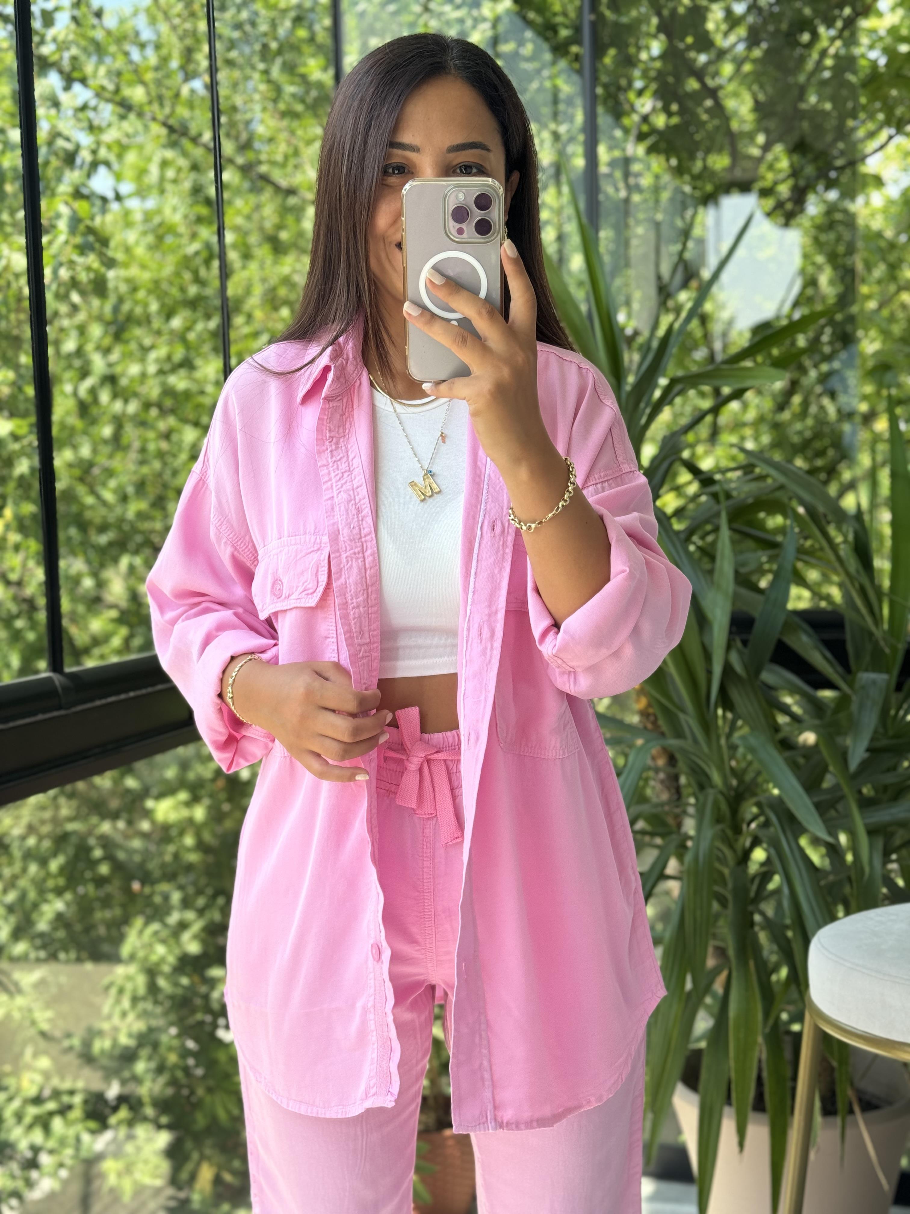 Tensel Kumaş Takım Pembe