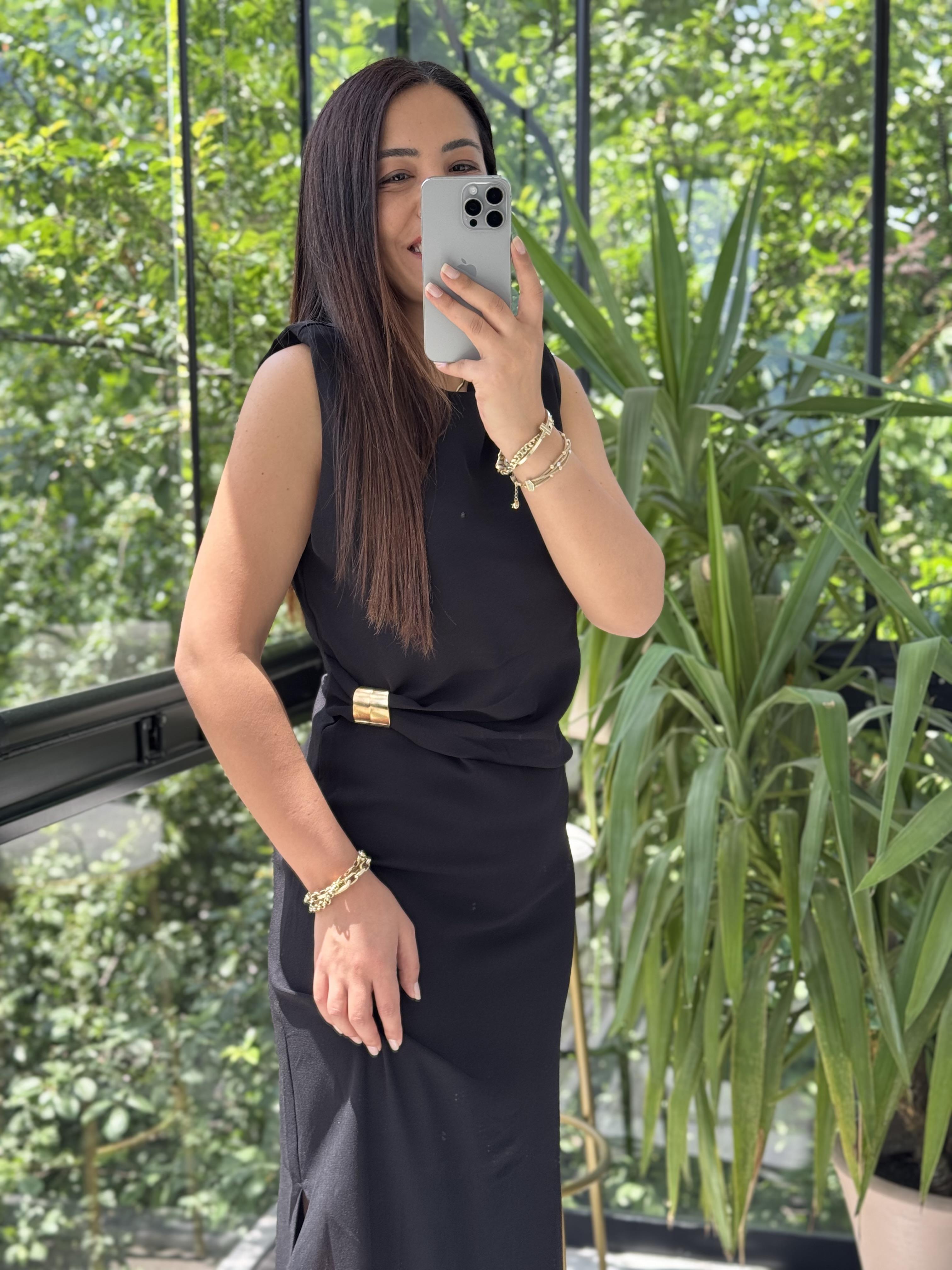 Tokalı Elbise Siyah