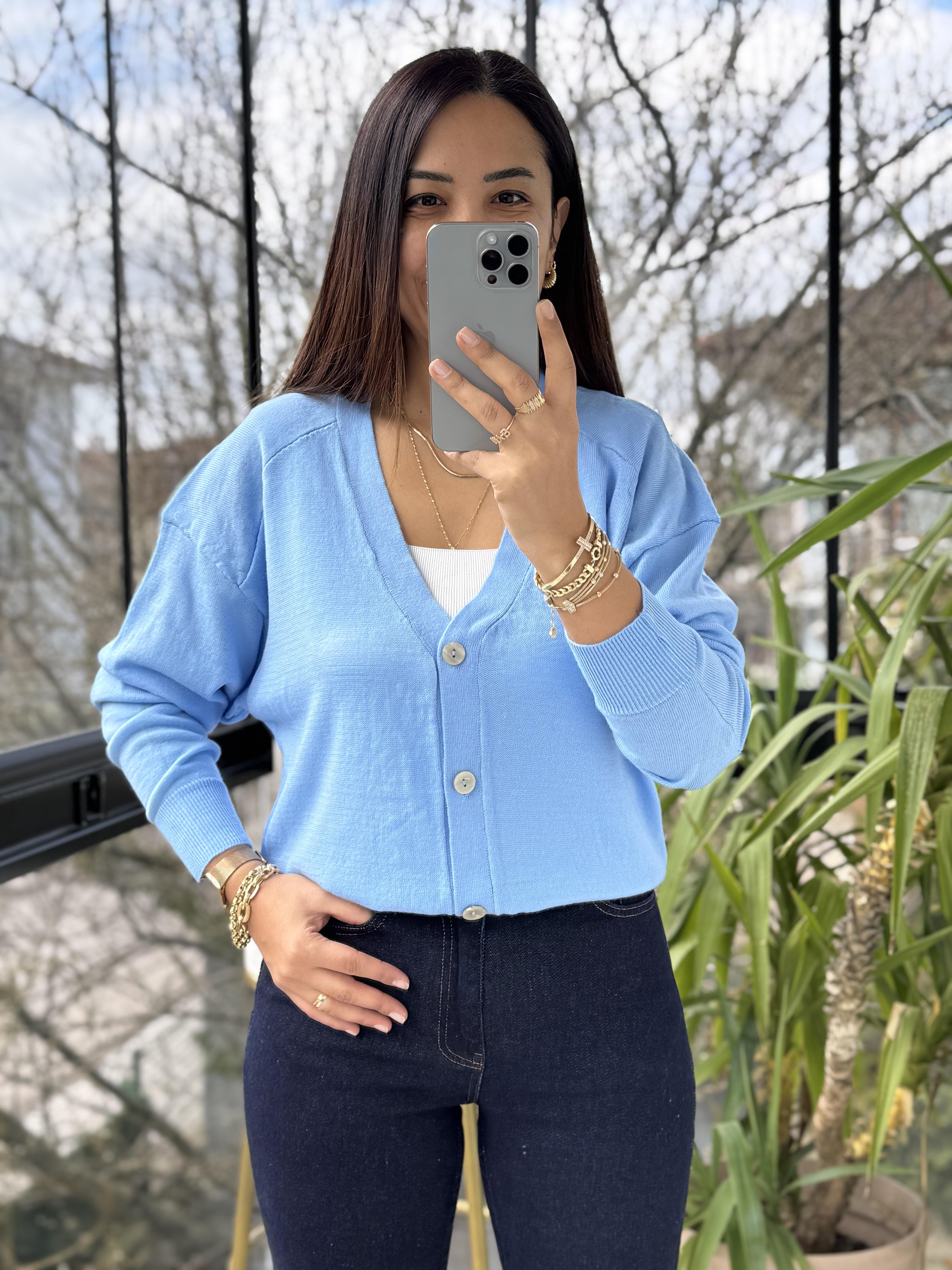 Triko Hırka Bebe Mavisi