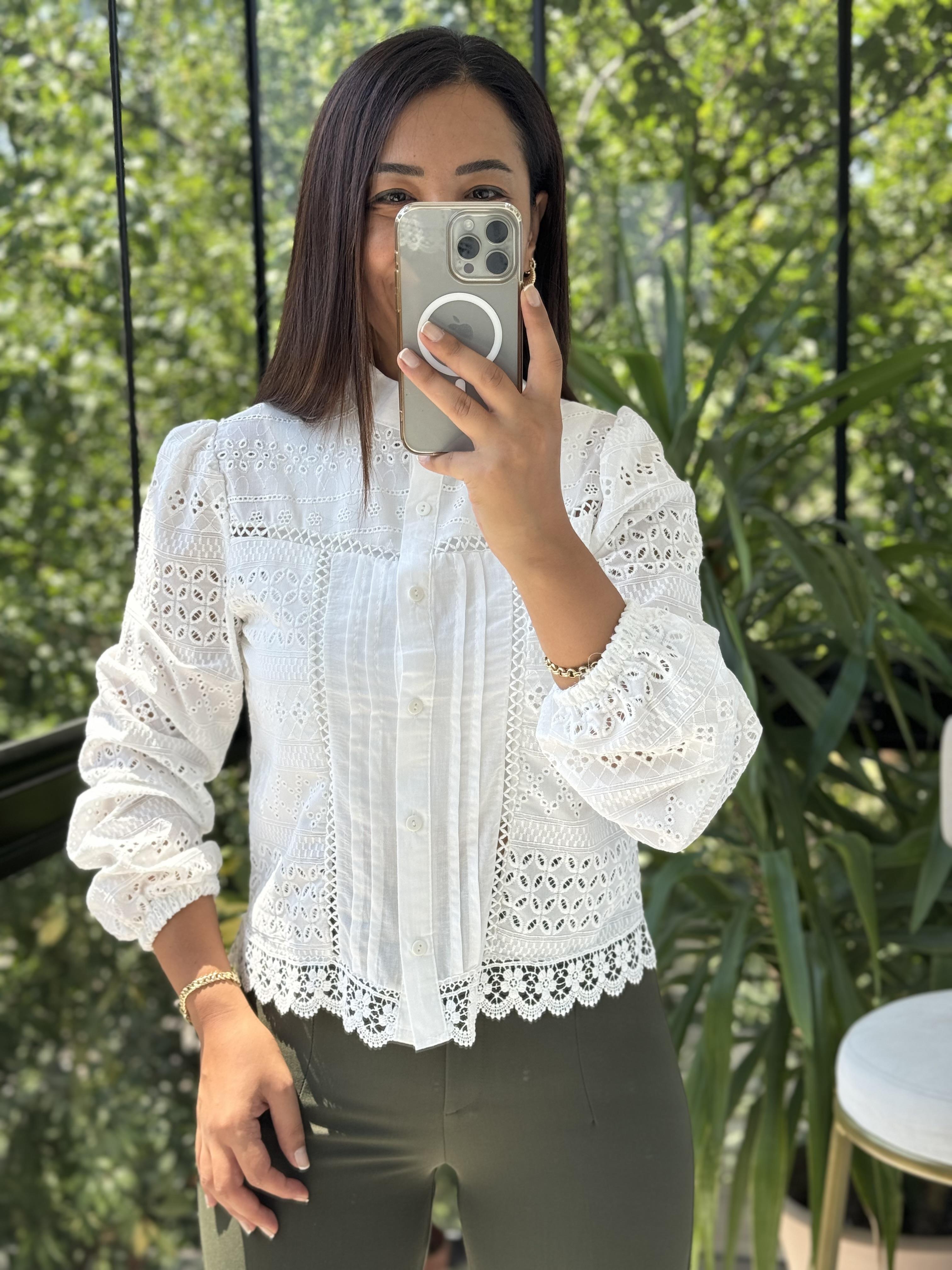 Yarım Fisto Gömlek Beyaz