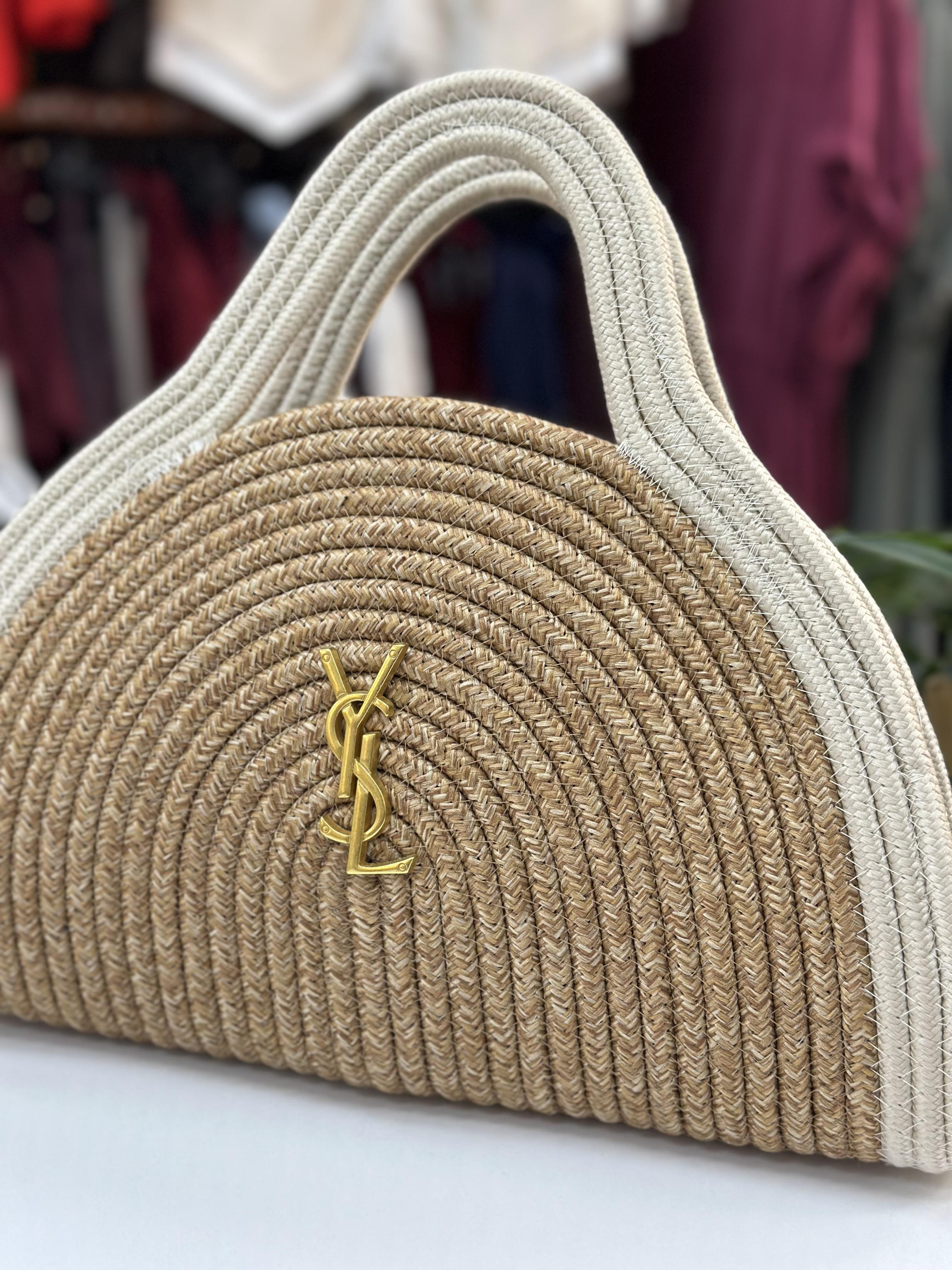 Ysl Hasır Çanta Ekru