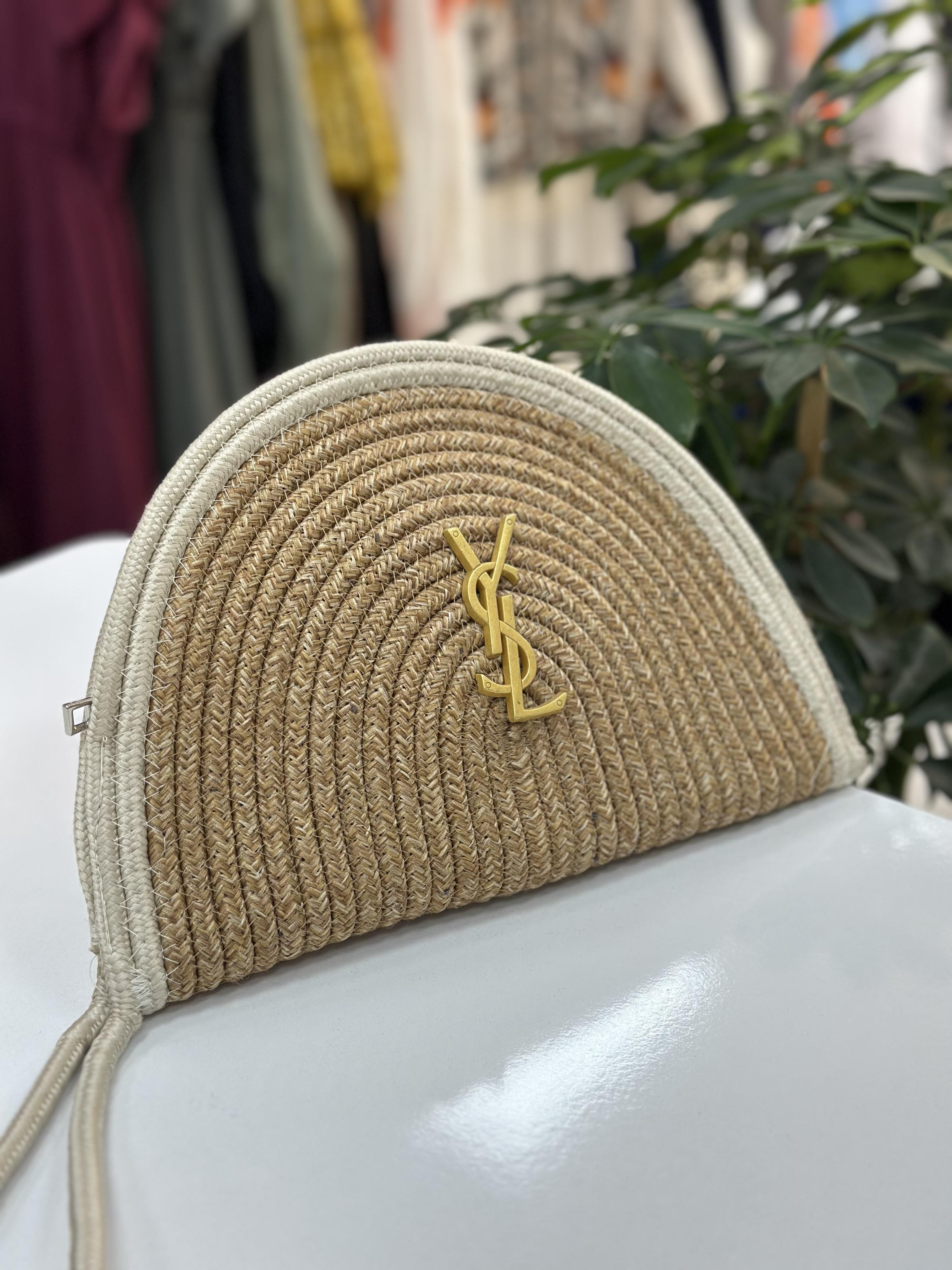 Ysl Hasır Çanta Mini Ekru