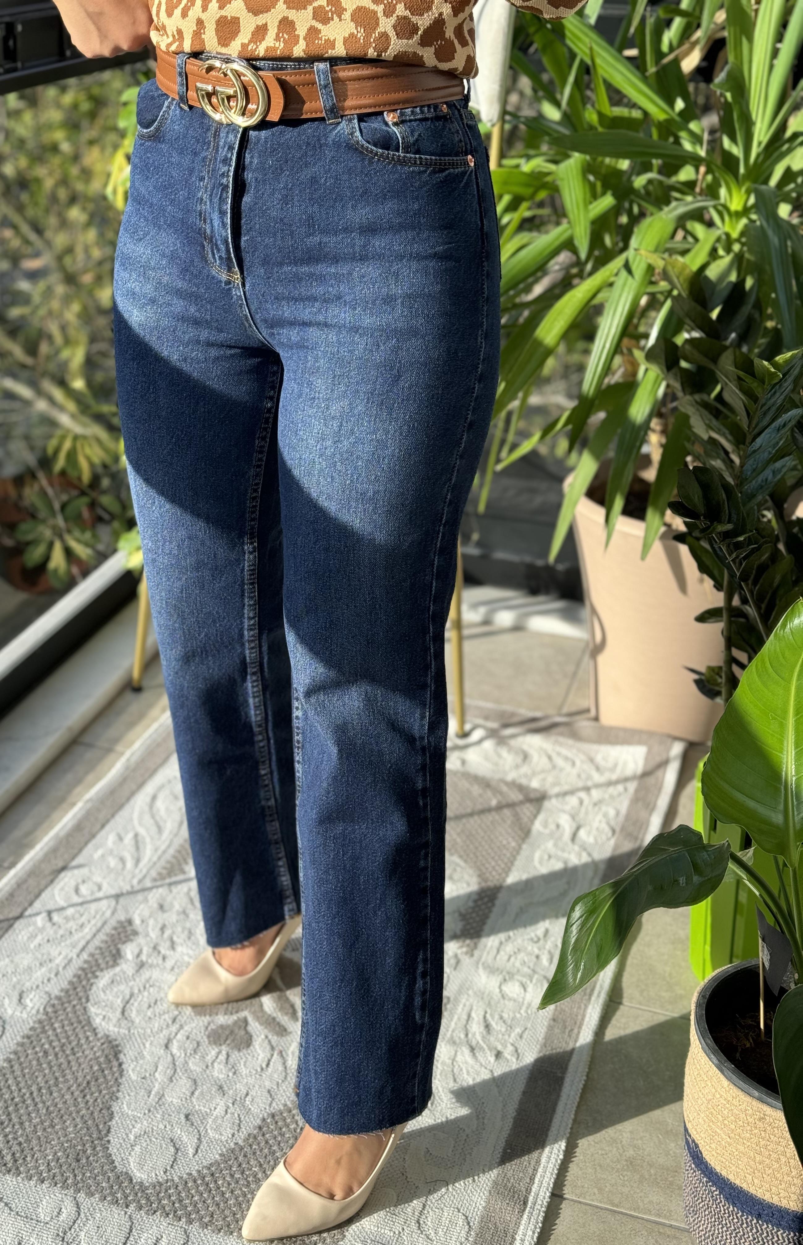 Zra Kesik Paça Jean Lacivert 