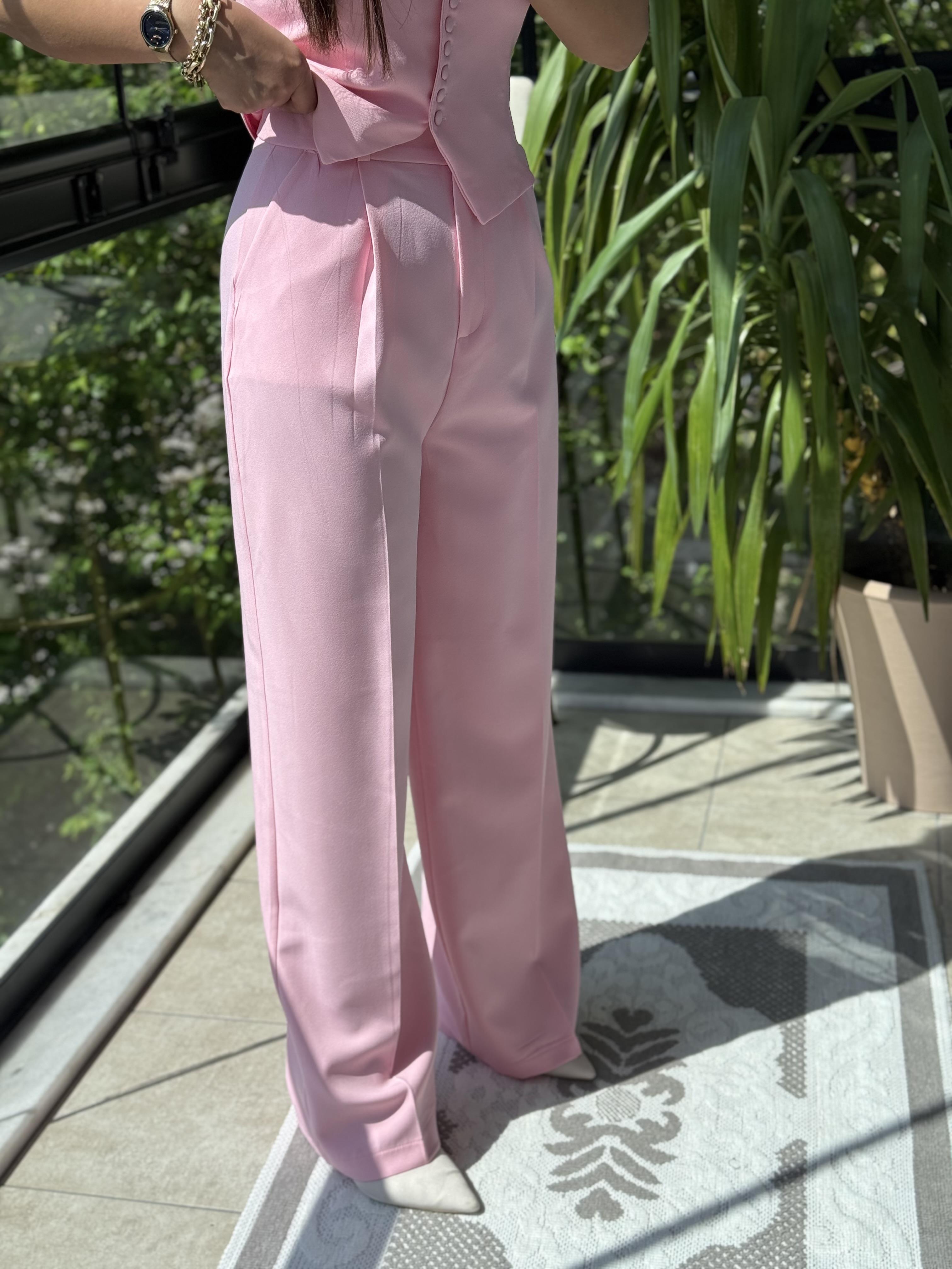 Zra Model Palazzo Pantolon Pembe