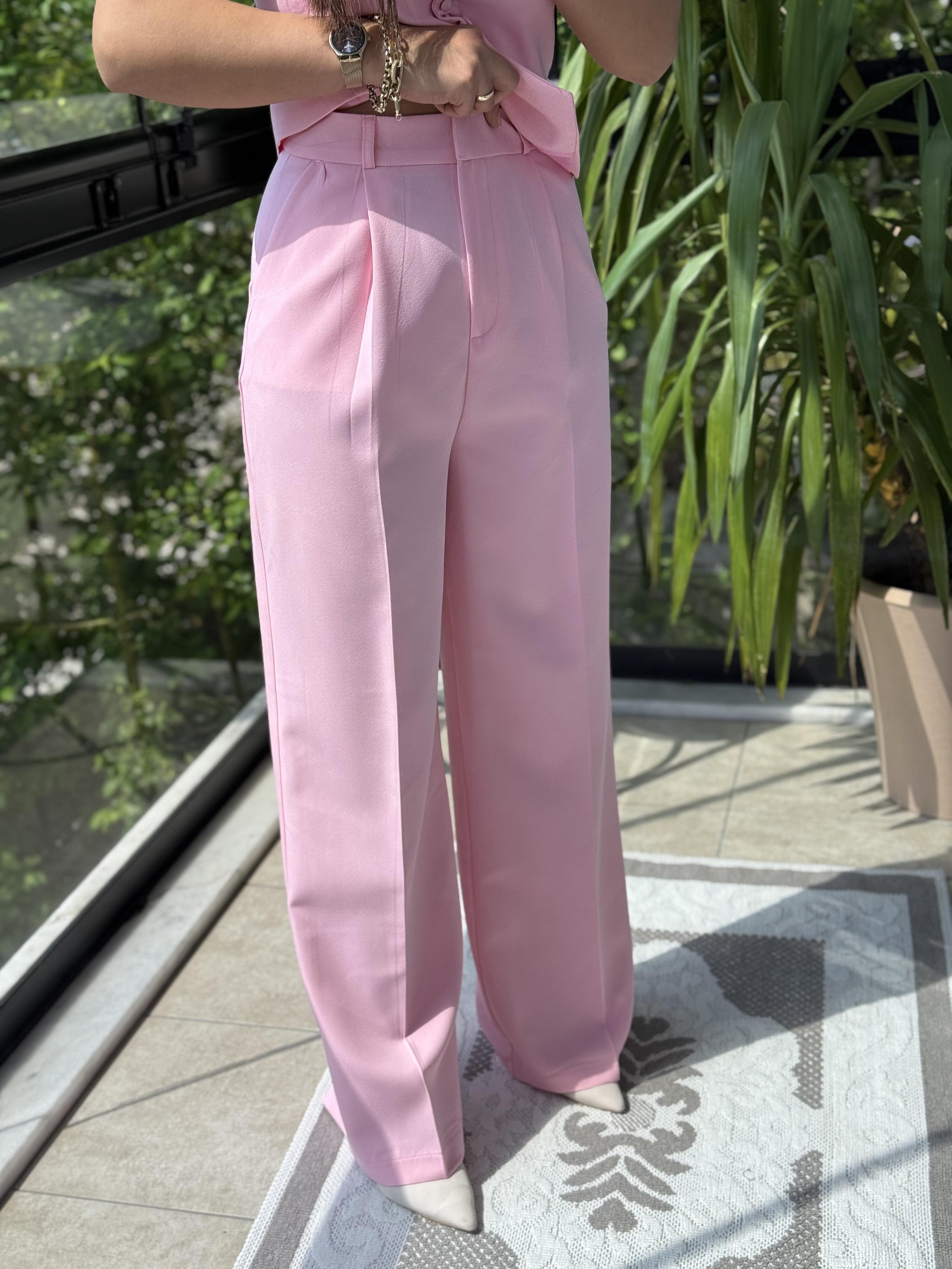 Zra Model Palazzo Pantolon Pembe