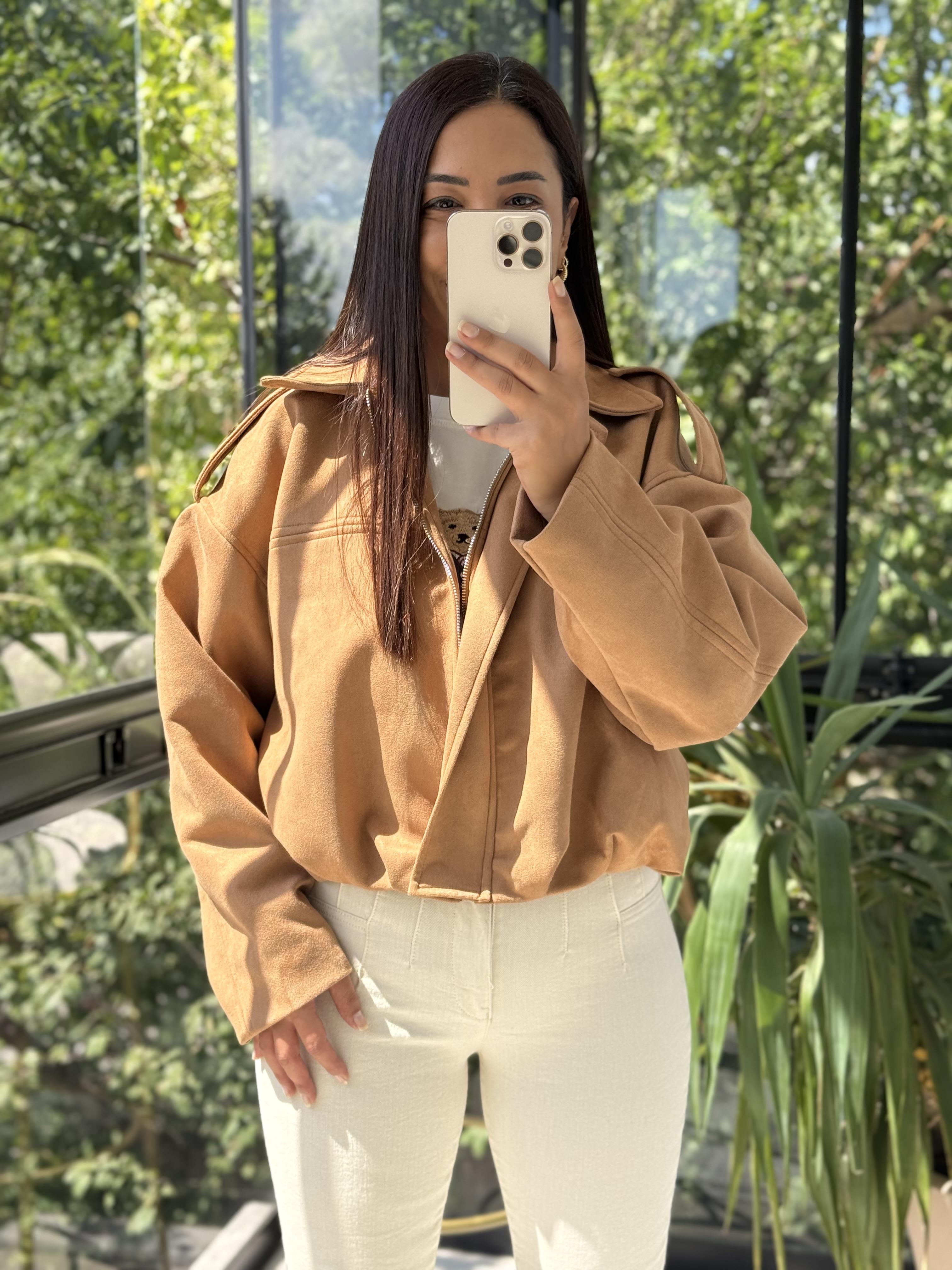 Zra Model Süet Bomber Ceket Camel
