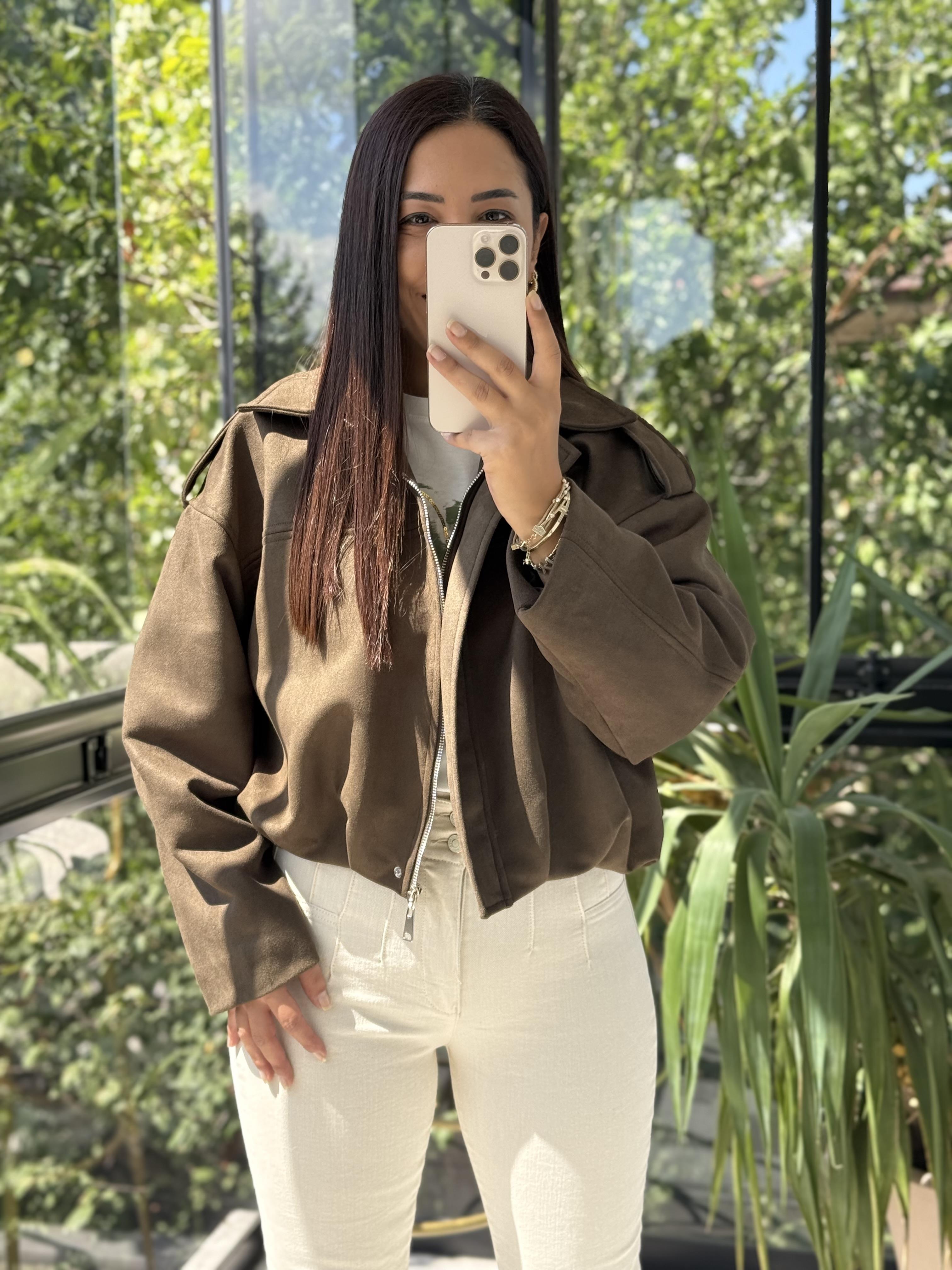 Zra Model Süet Bomber Ceket Haki Yeşili