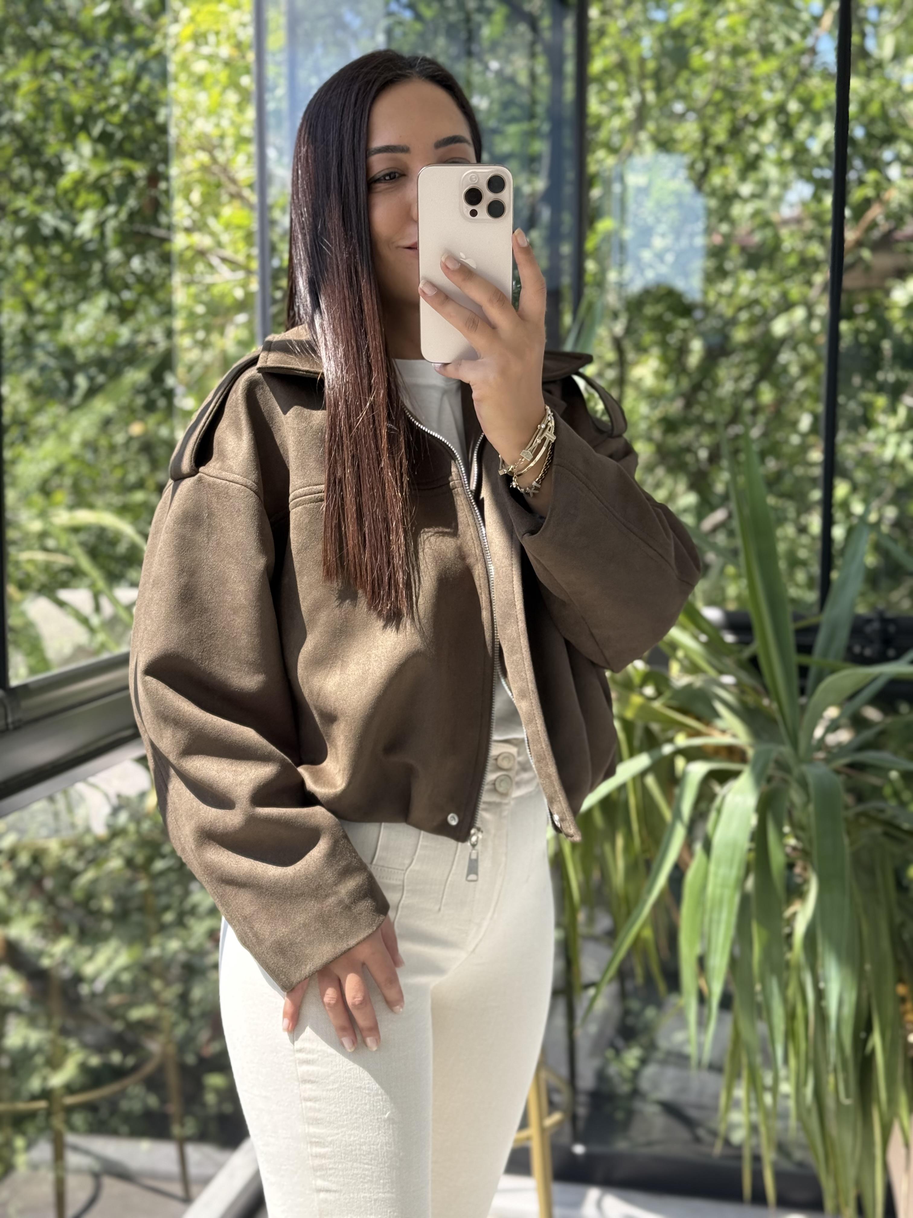 Zra Model Süet Bomber Ceket Haki Yeşili