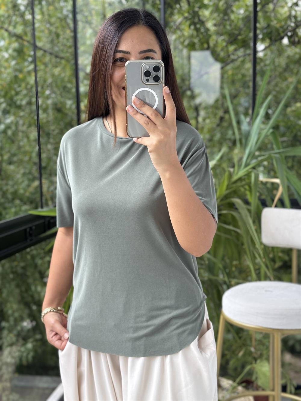  Oysho Tişört Haki Yeşili