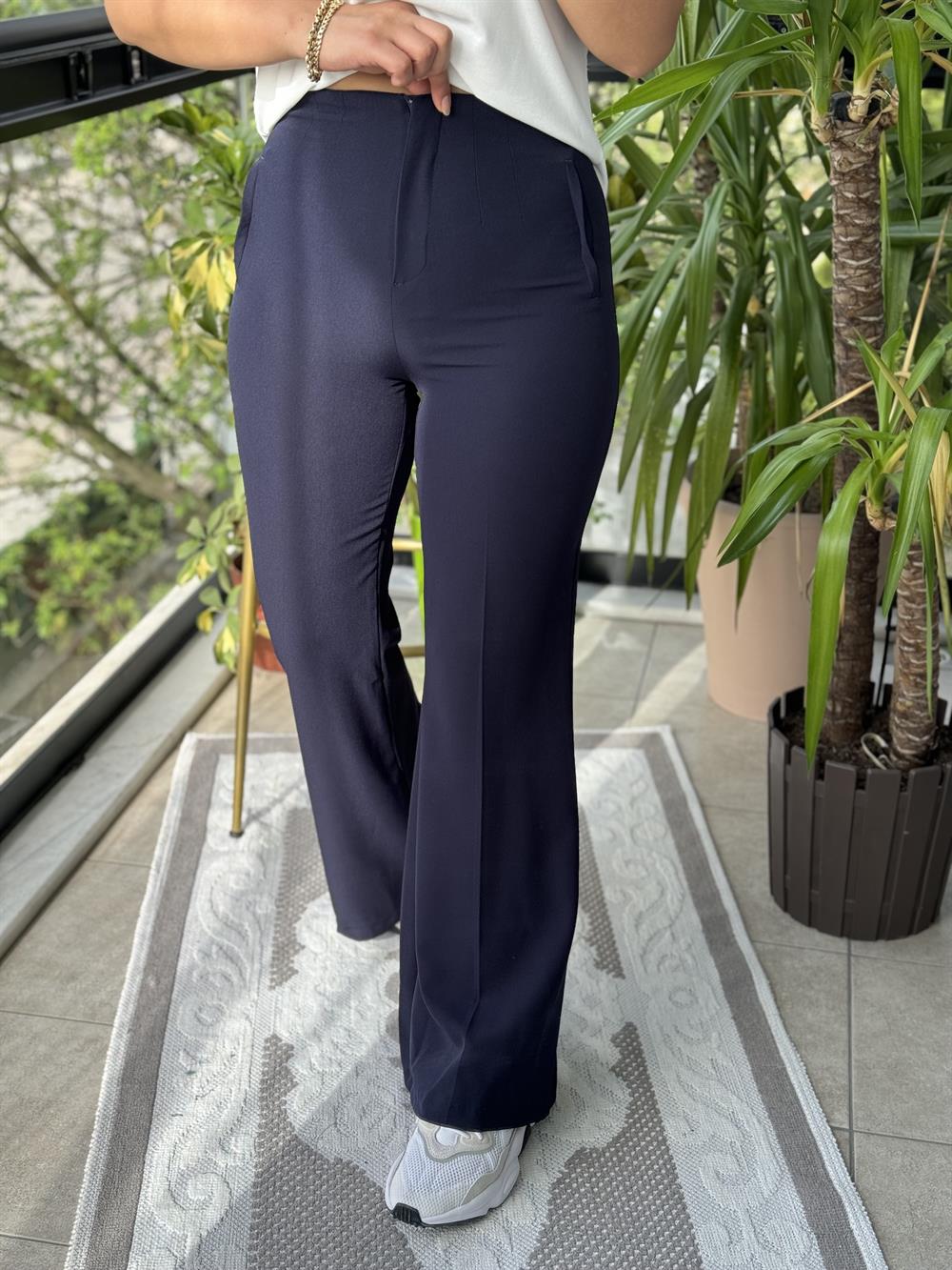  ZRA Model İspanyol Kumaş Pantolon Lacivert 