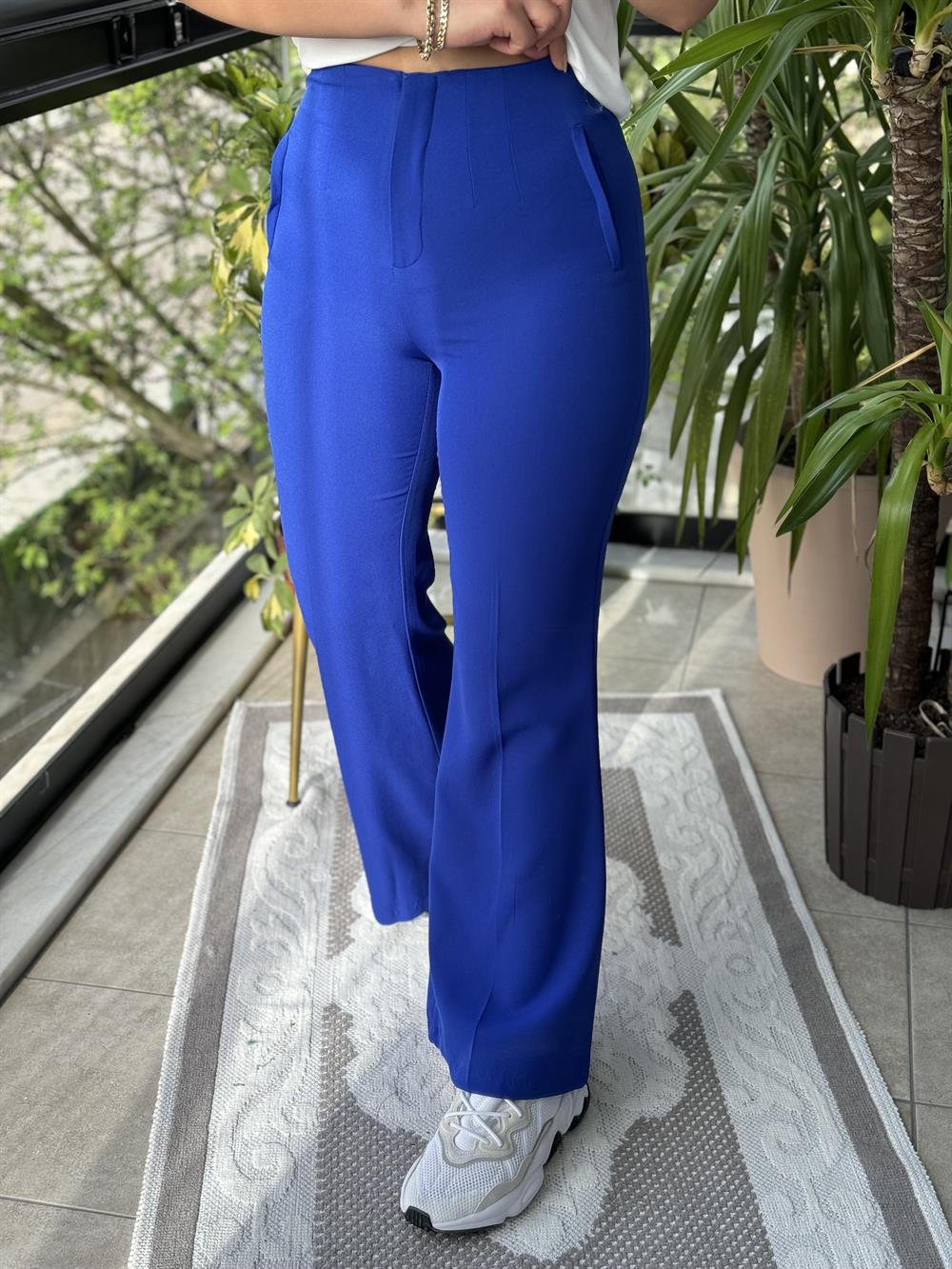  ZRA Model İspanyol Kumaş Pantolon Sax Mavi