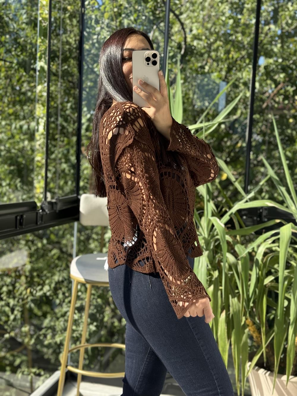  Zra Örme Bluz Kahve