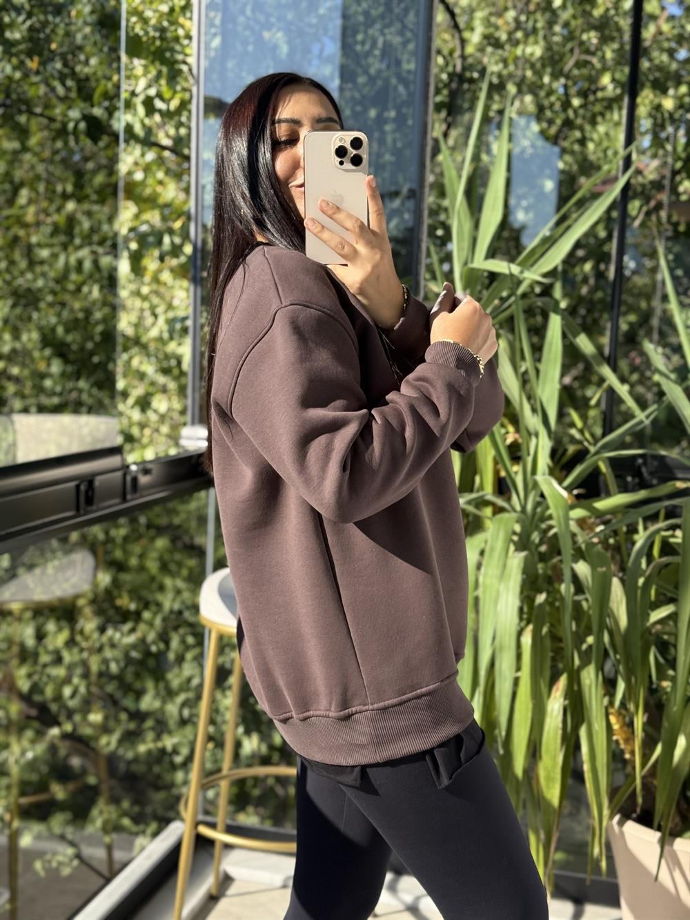 Kaplanlı Sweatshirt Kahve