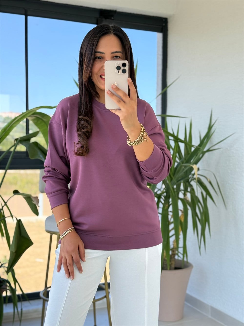 Oysh Basic Sweatshirt Mürdüm