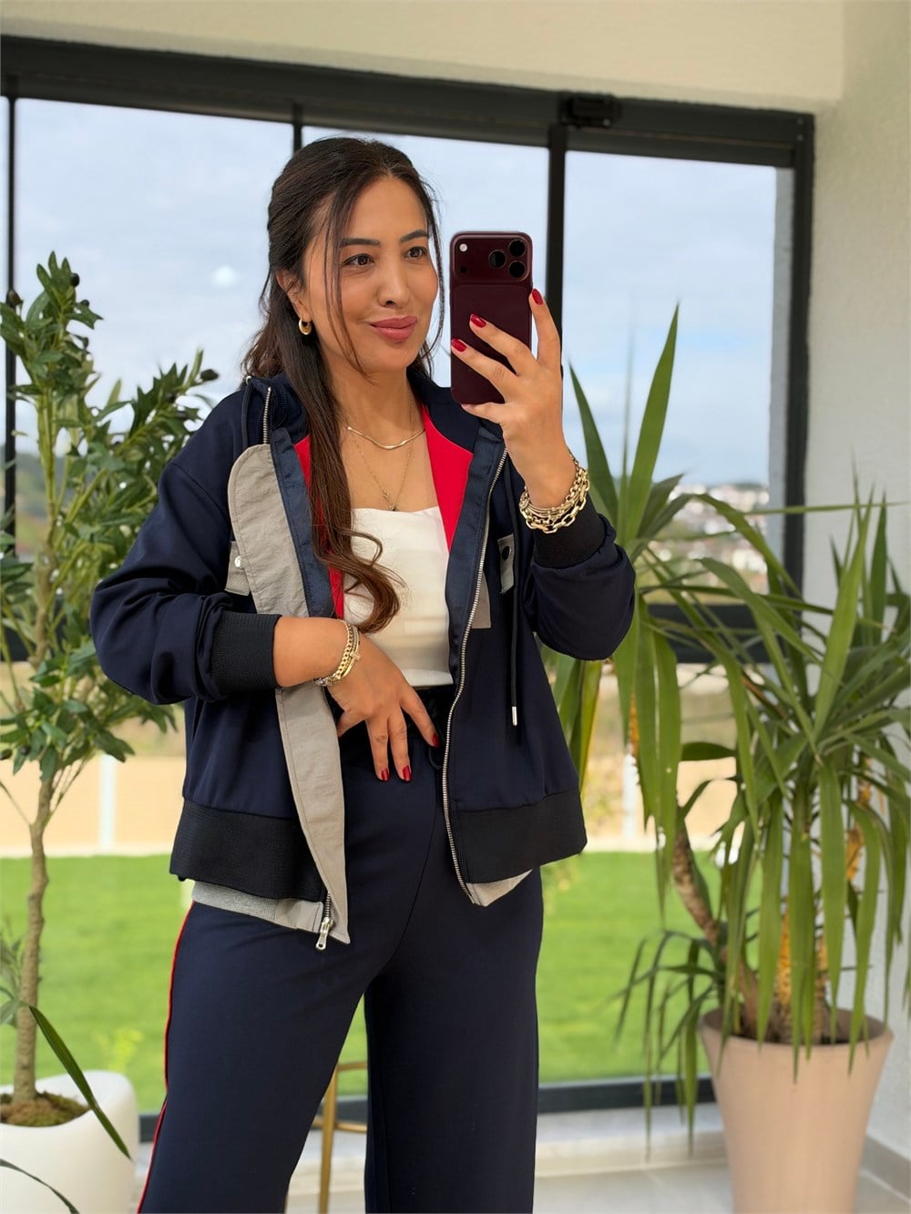 Twst Model Garnili Takım Kırmızı Detaylı