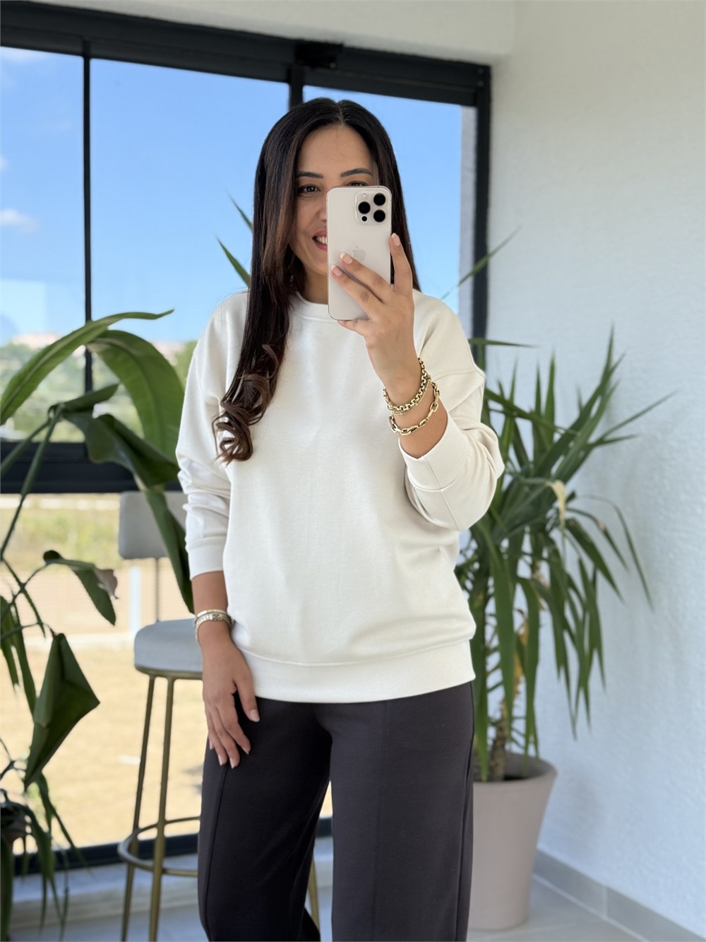 Oysh Basic Sweatshirt Bej