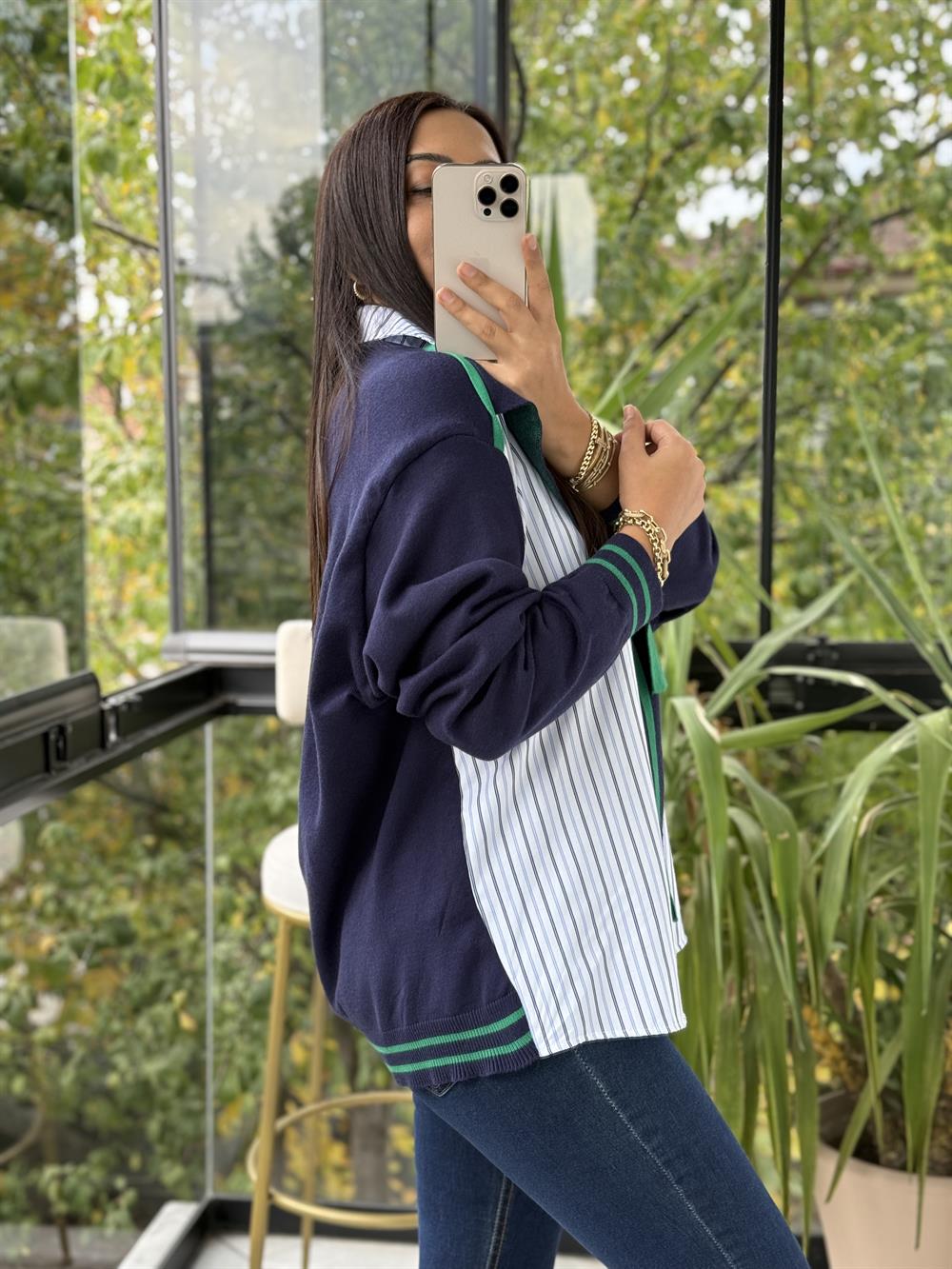 Twst Model Bağlamalı Gömlek Lacivert