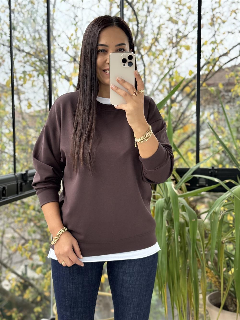 Oysh Basic Sweatshirt Kahve