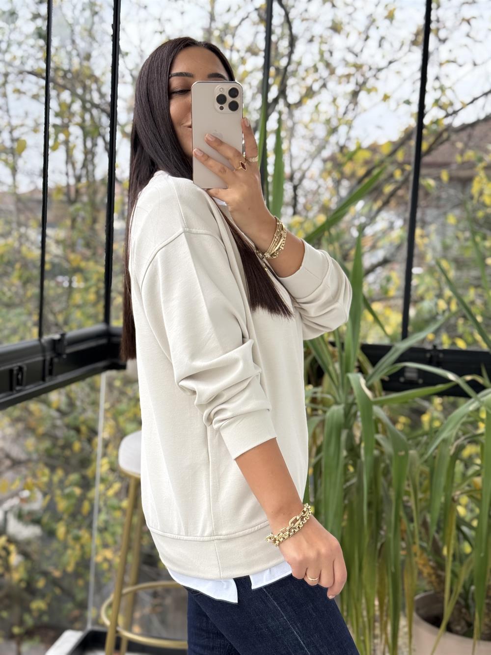 Oysh Basic Sweatshirt Bej