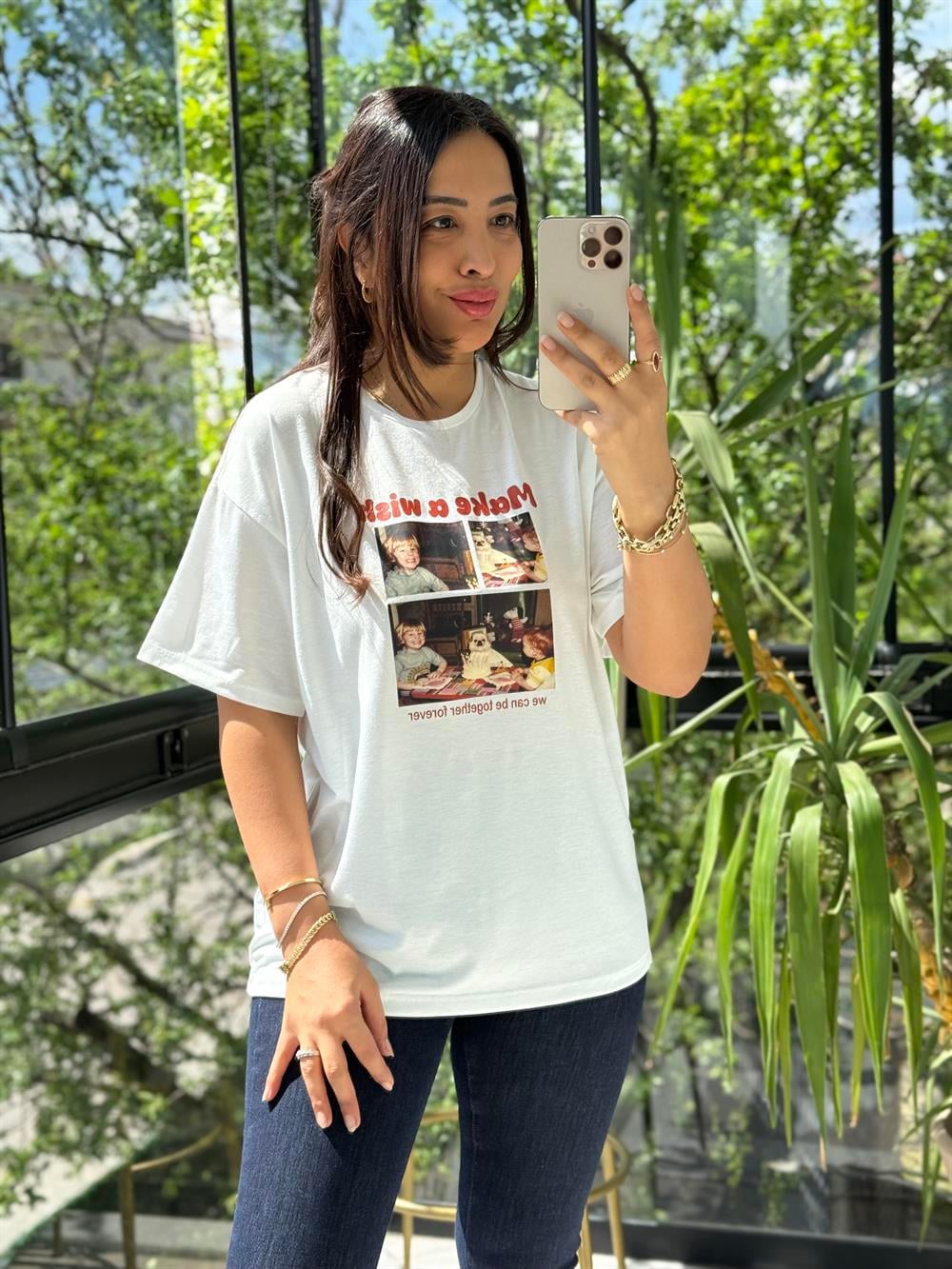 Make a Wish Tişört Ekru