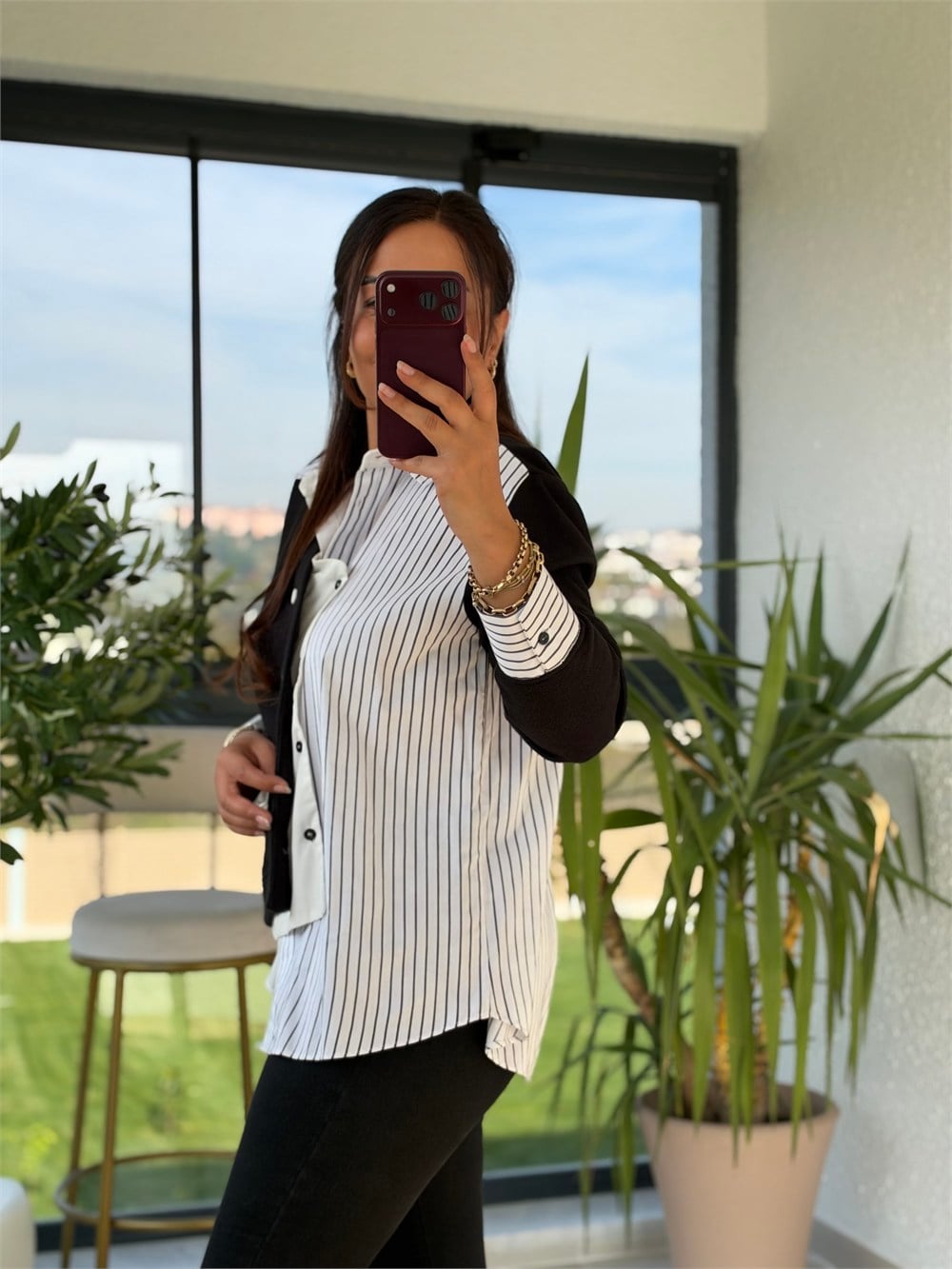 Parçalı Gömlek Siyah