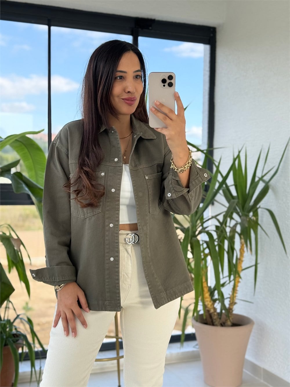 Zra Model Gabardin Ceket Haki Yeşil