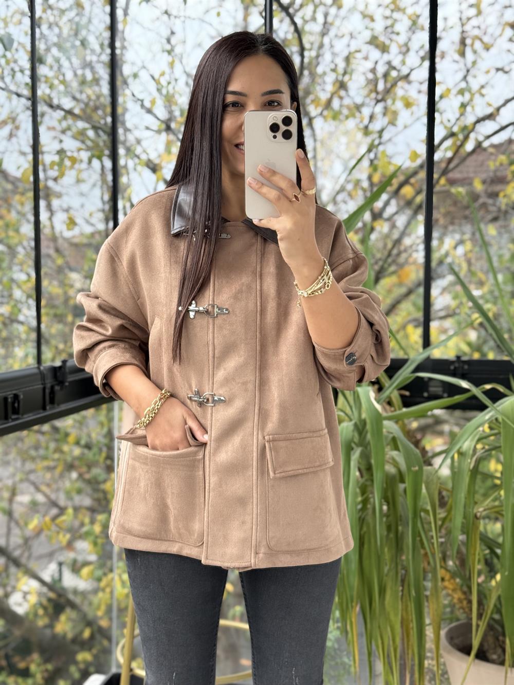 Süet Kancalı Kaban Vizon