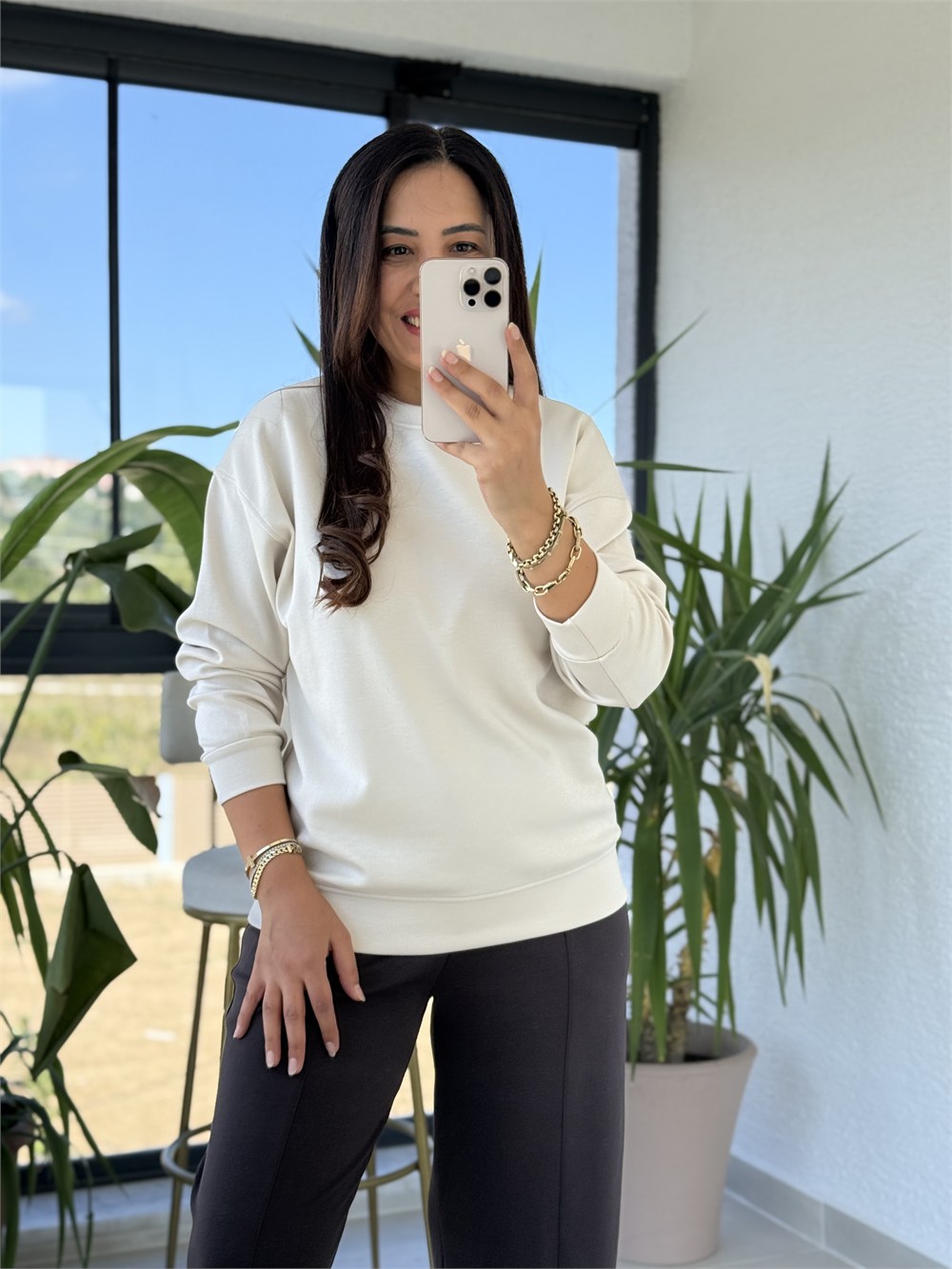 Oysh Basic Sweatshirt Bej