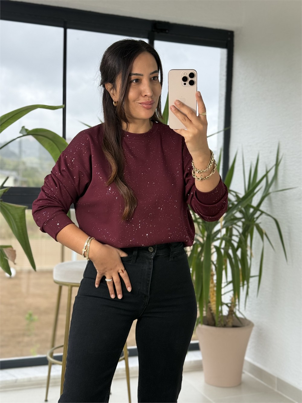 Simli Oysh Sweatshirt Bordo
