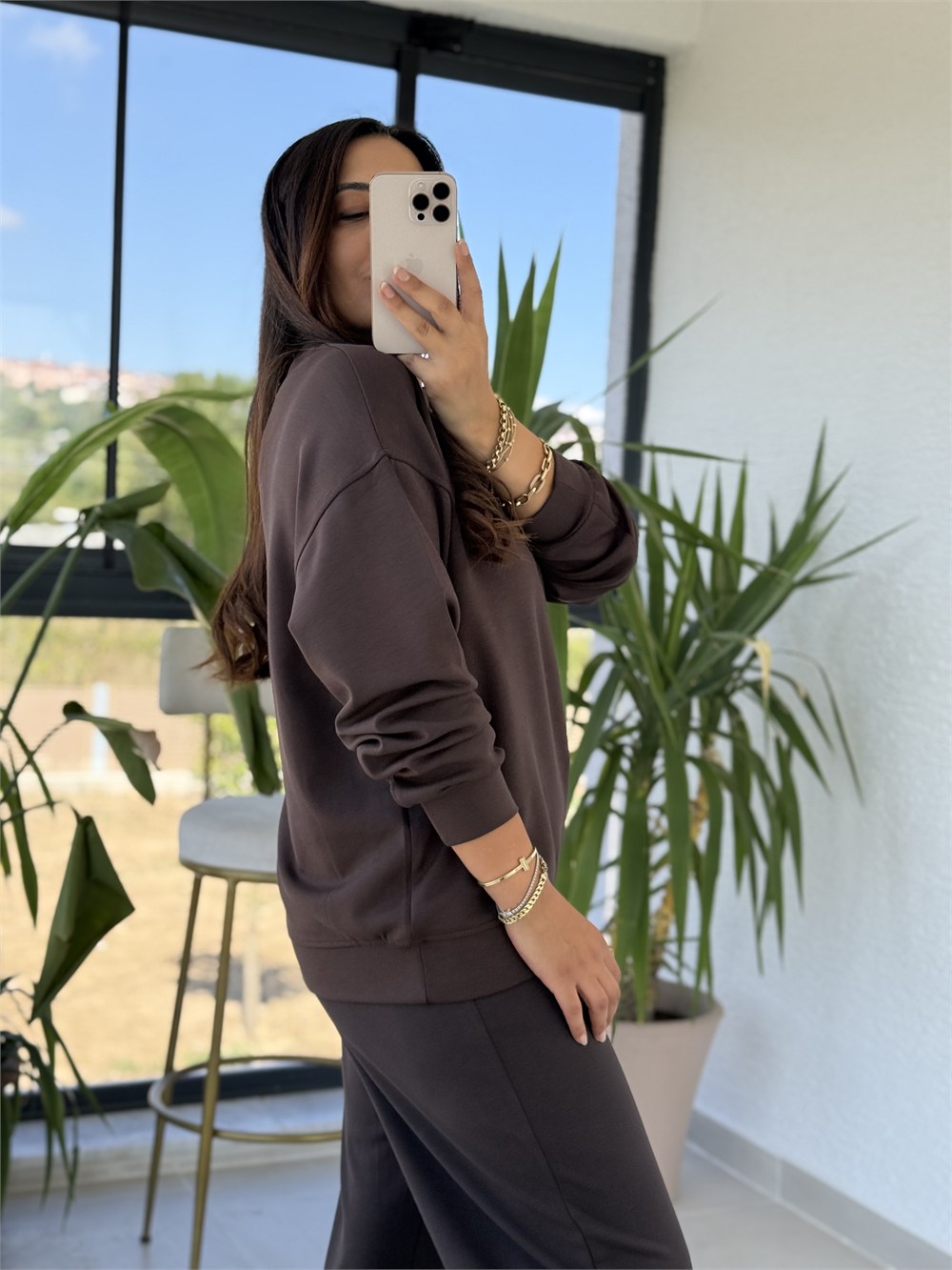 Oysh Basic Sweatshirt Kahve