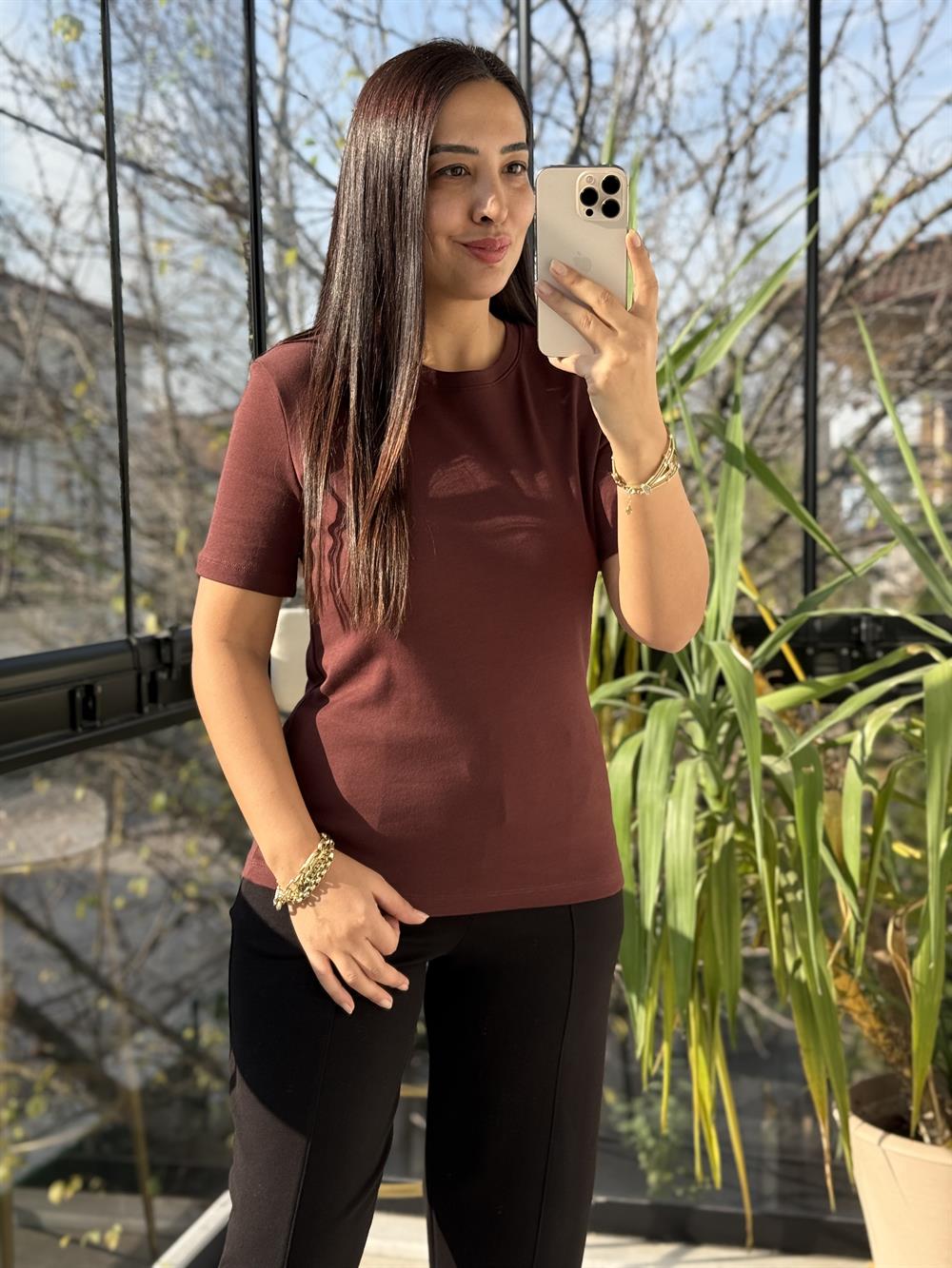 Massi Basic Tişört Kahve