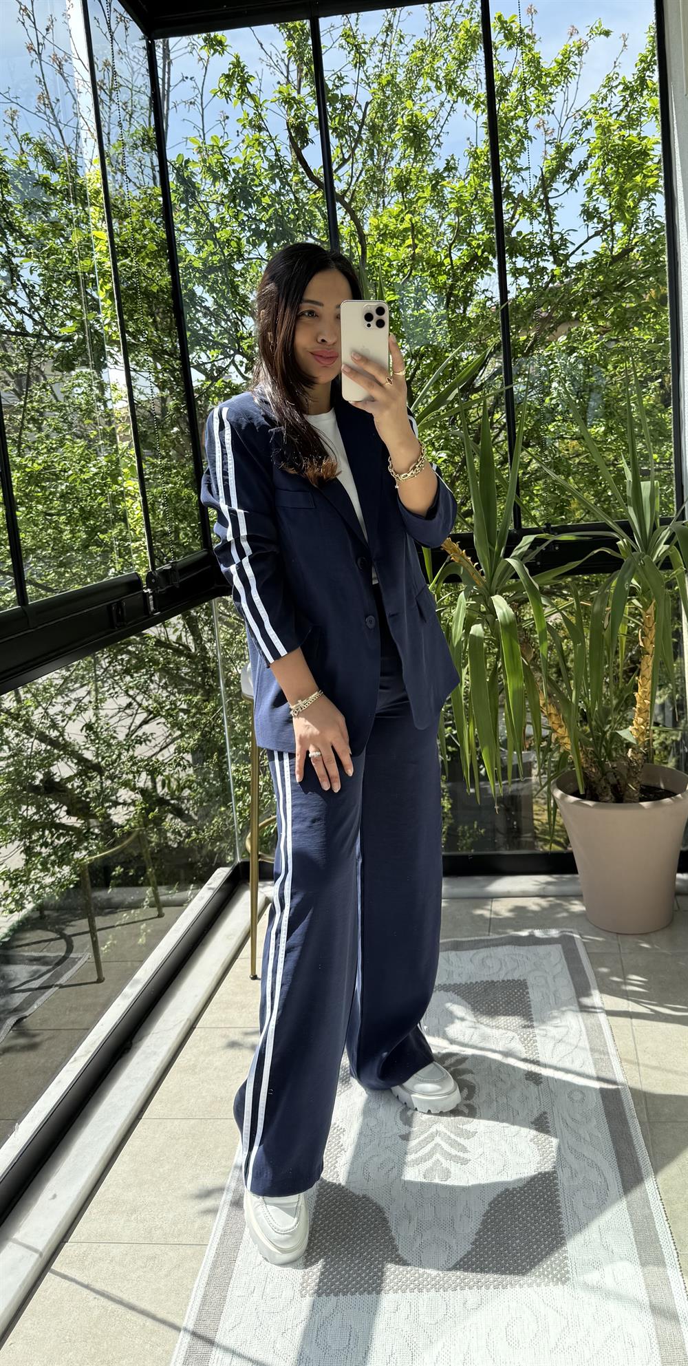 Zra Ceketli Tensel Modal Takım Lacivert