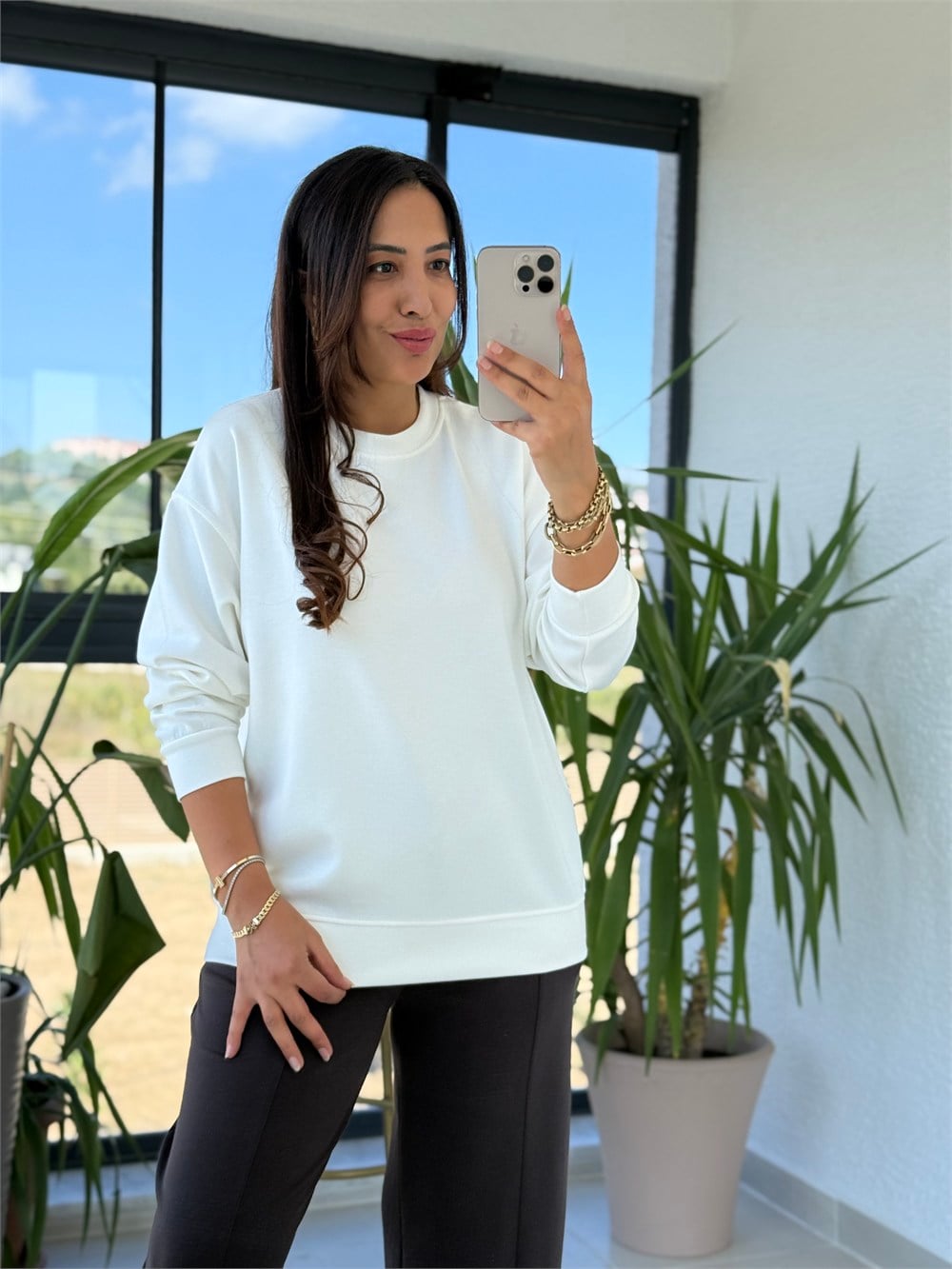 Oysh Basic Sweatshirt Ekru
