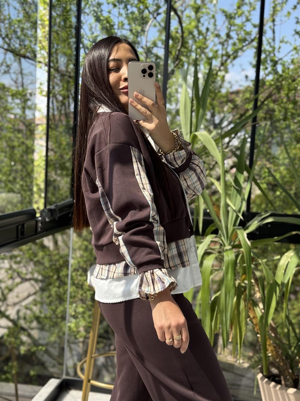 Mix Kumaş 3lü Takım Kahve