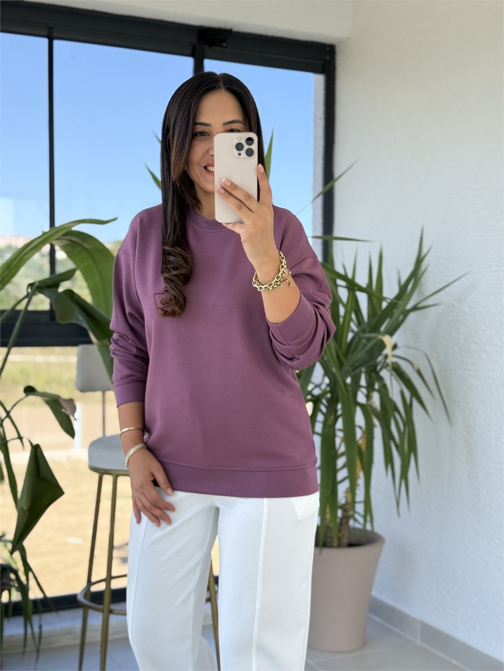 Oysh Basic Sweatshirt Mürdüm