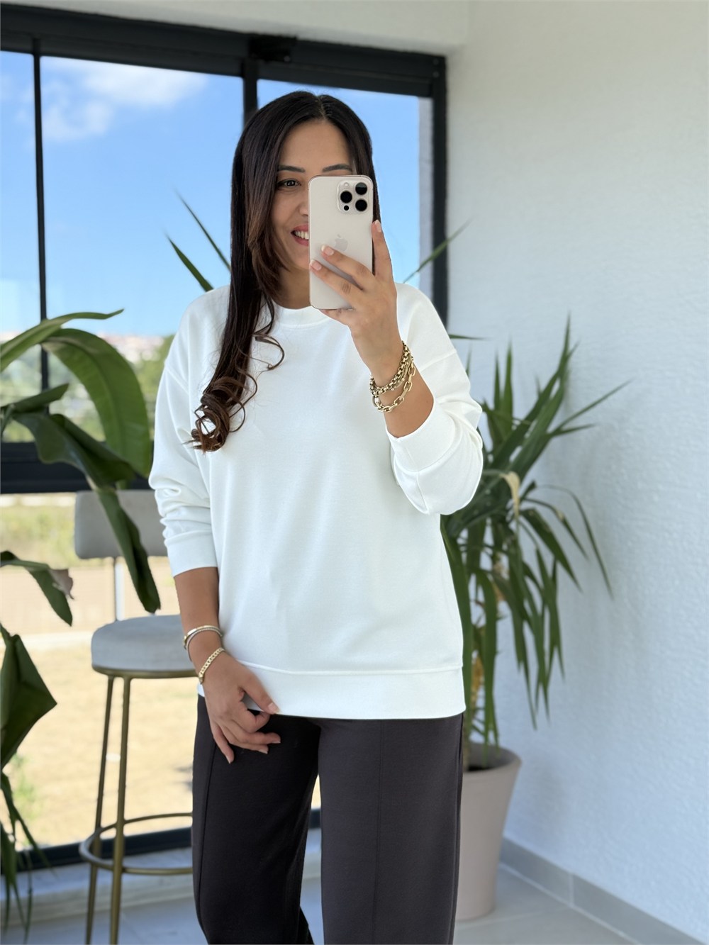 Oysh Basic Sweatshirt Ekru
